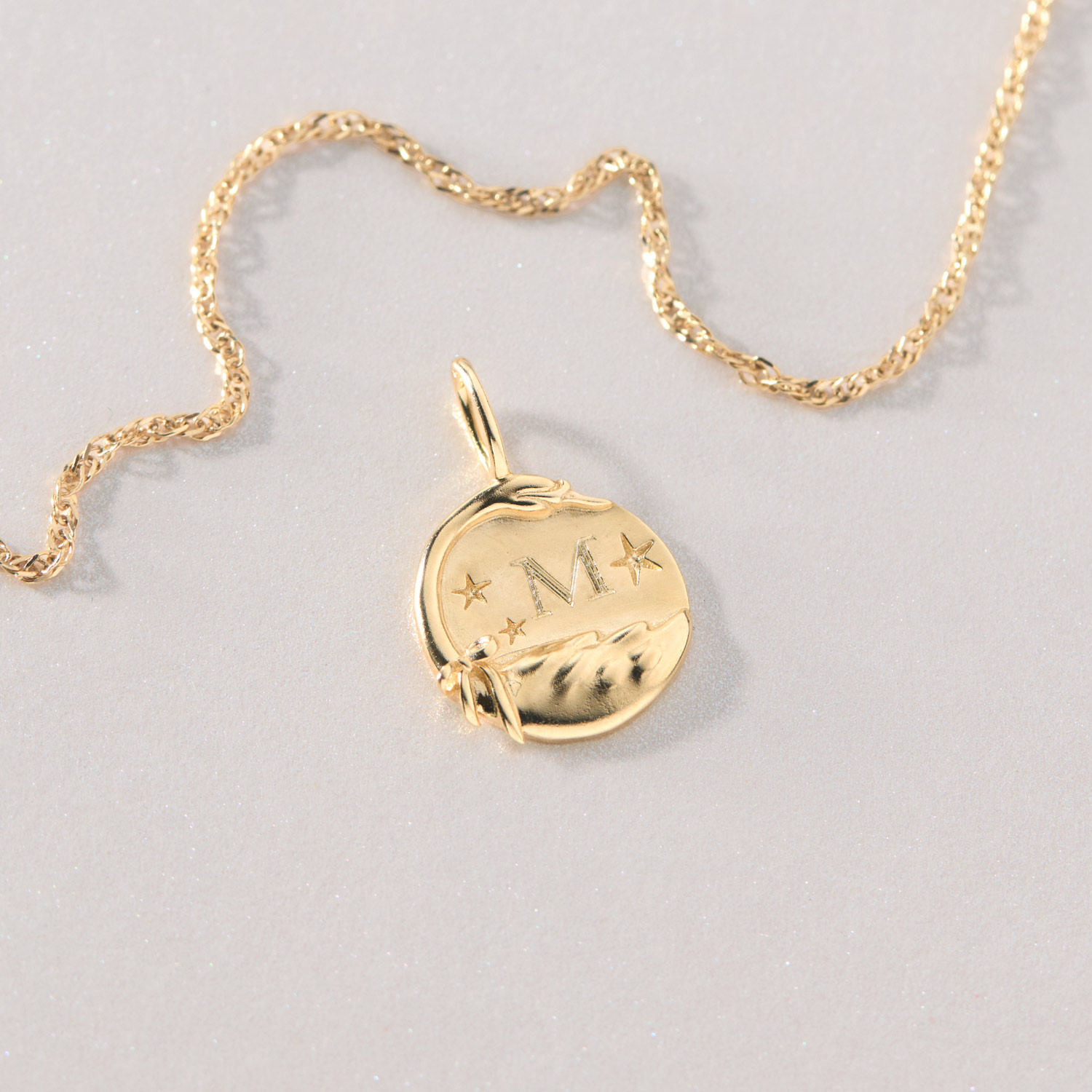Catbird Jewelry - Dear Swan Engravable Charm, Yellow Gold