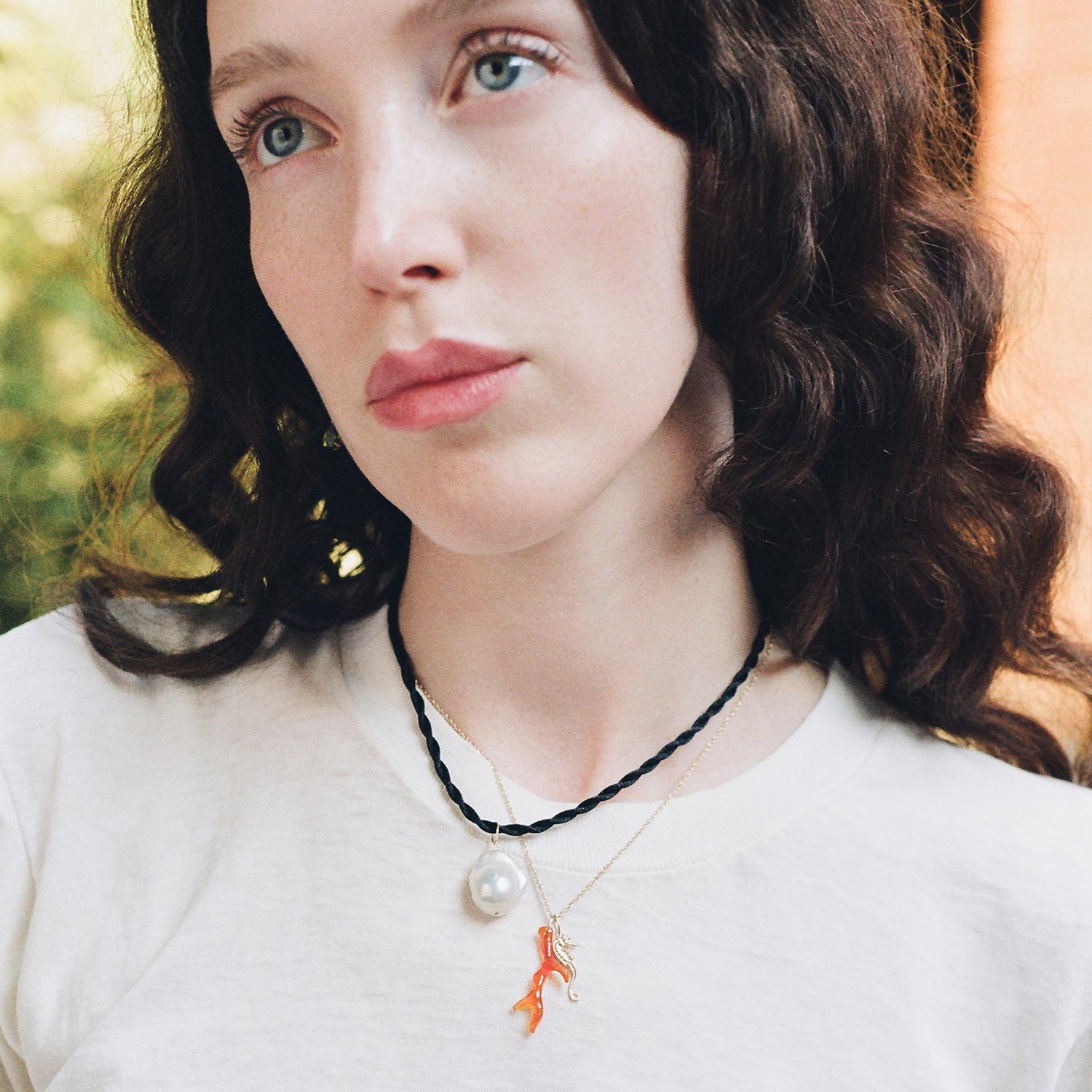 Summer in Italy Pearl Charm Necklace | Catbird NYC