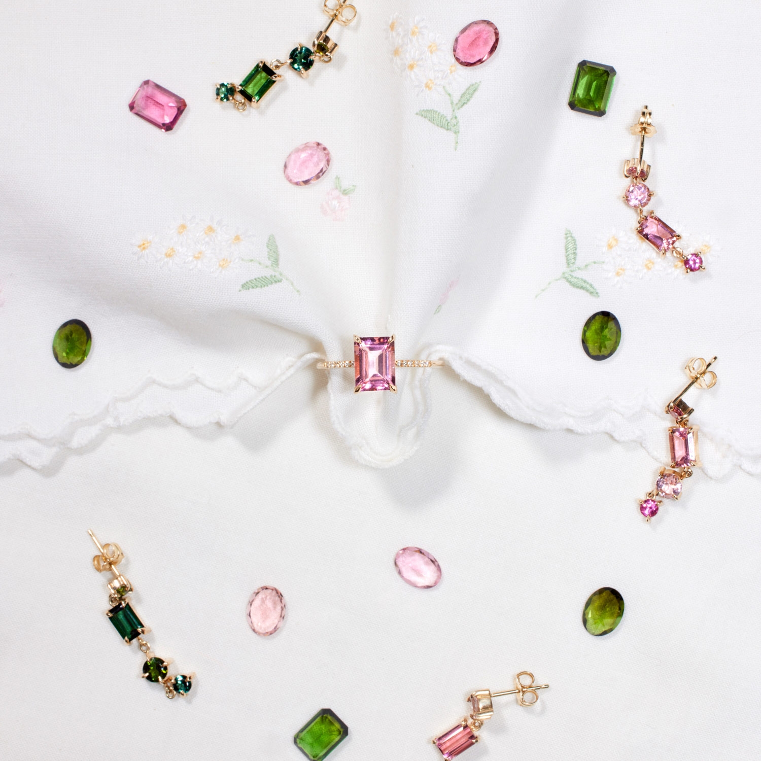 Catbird Jewelry - Pastille Tourmaline Grand Earrings, Rind Green (pair)