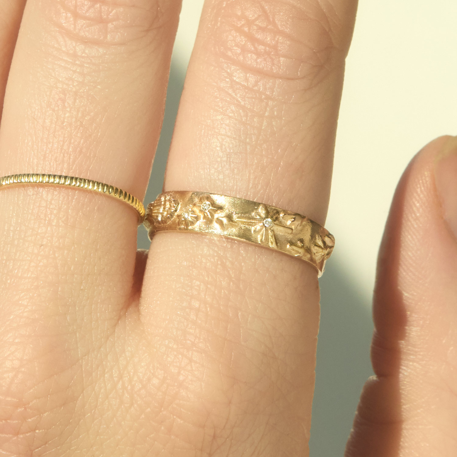Stargazing Band | 10k Yellow, White, or Rose Gold Ring | Catbird