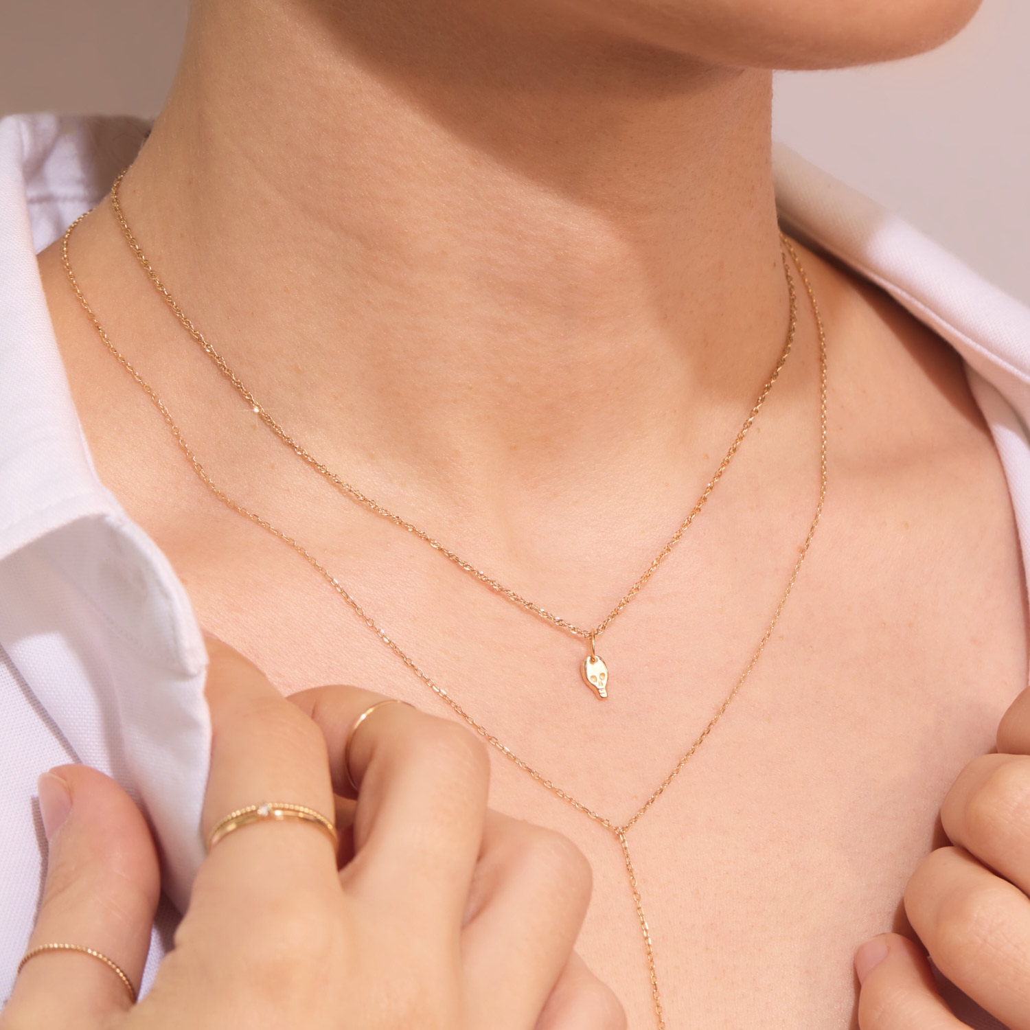 Micro Skull Gold Charm | 10k Yellow Gold Charm | Catbird