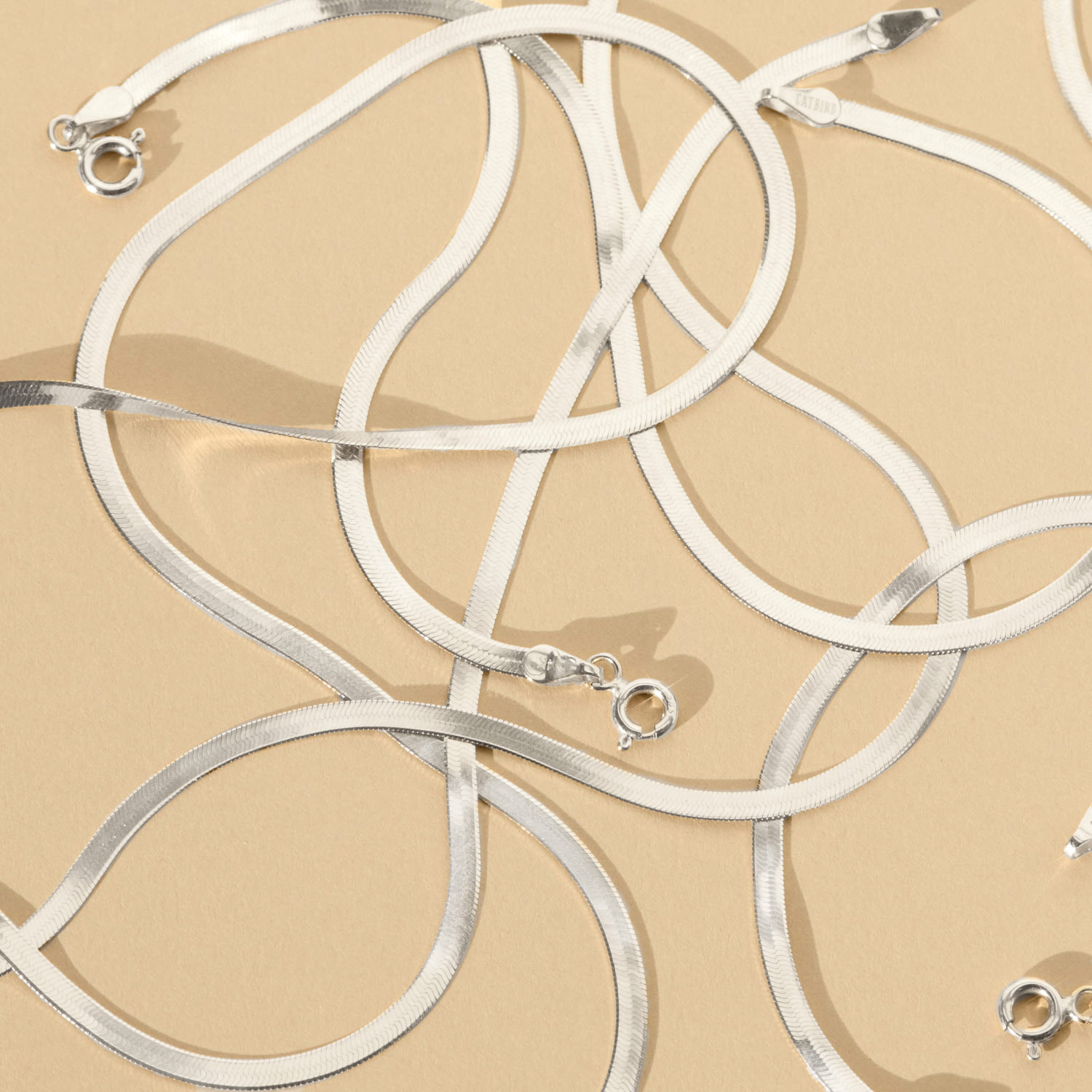 Spritz Herringbone Silver Bracelet | Catbird NYC