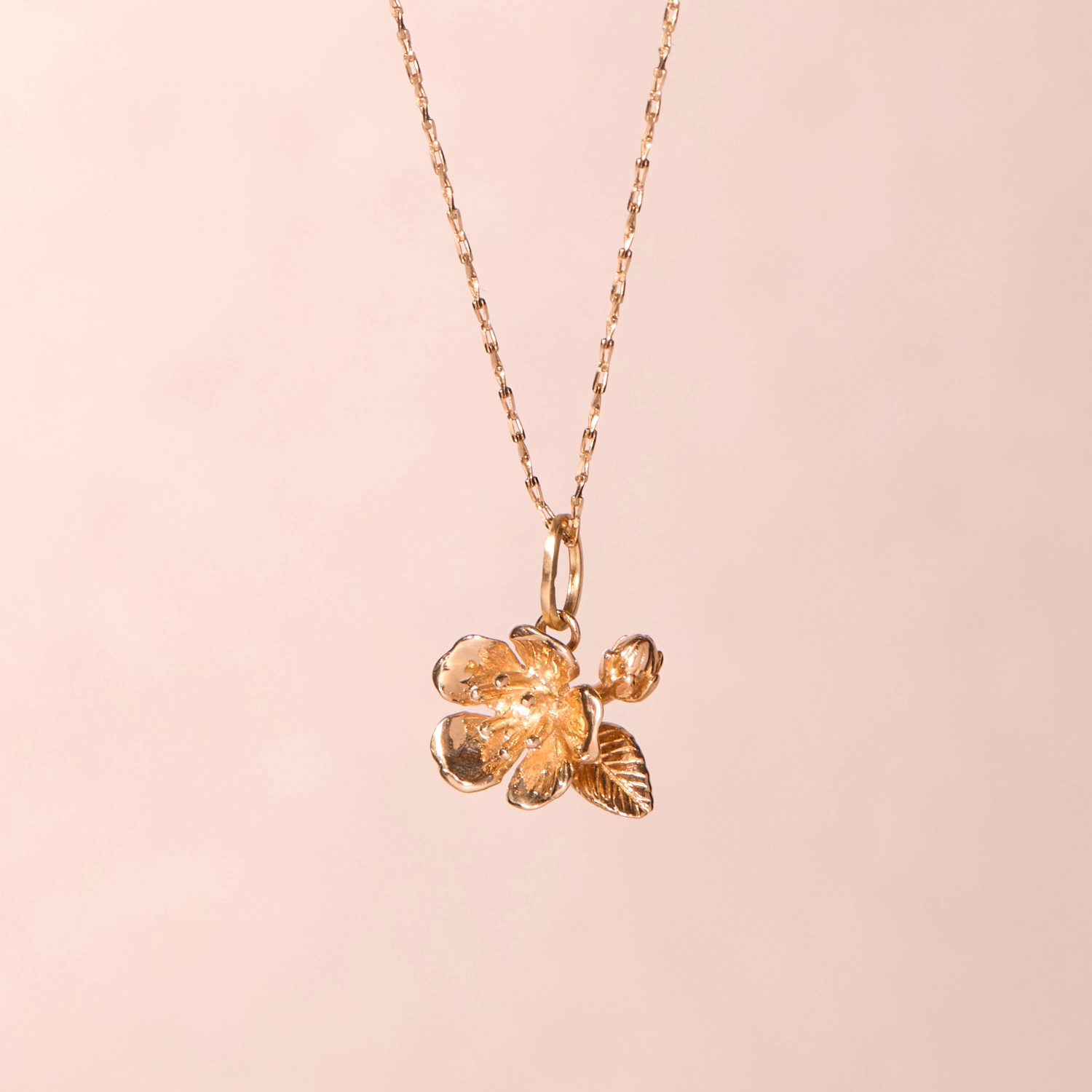 Cherry Blossom Solid Gold Charm | Catbird