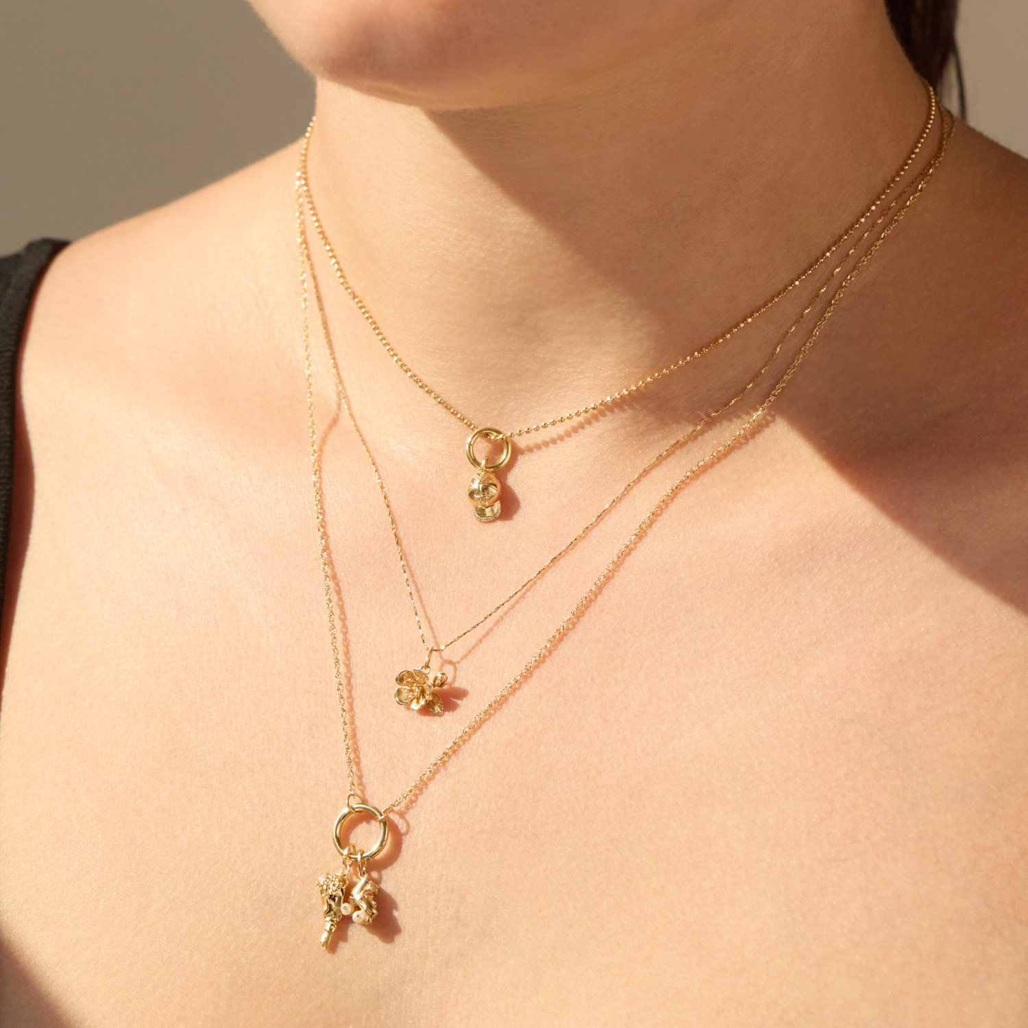 Cherry Blossom Solid Gold Charm | Catbird