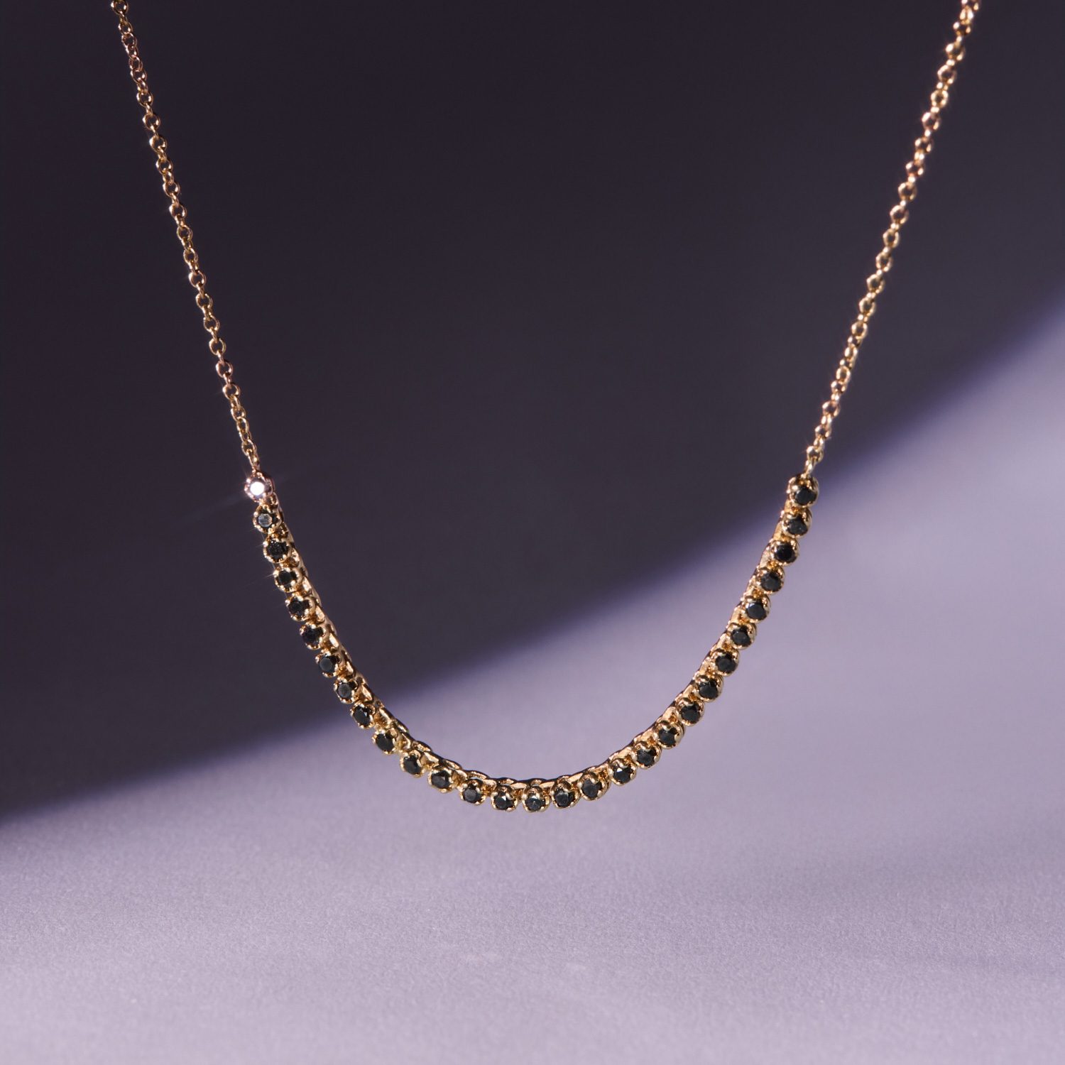 Black Diamond One O'Clock Demi Tennis Necklace | Catbird NYC
