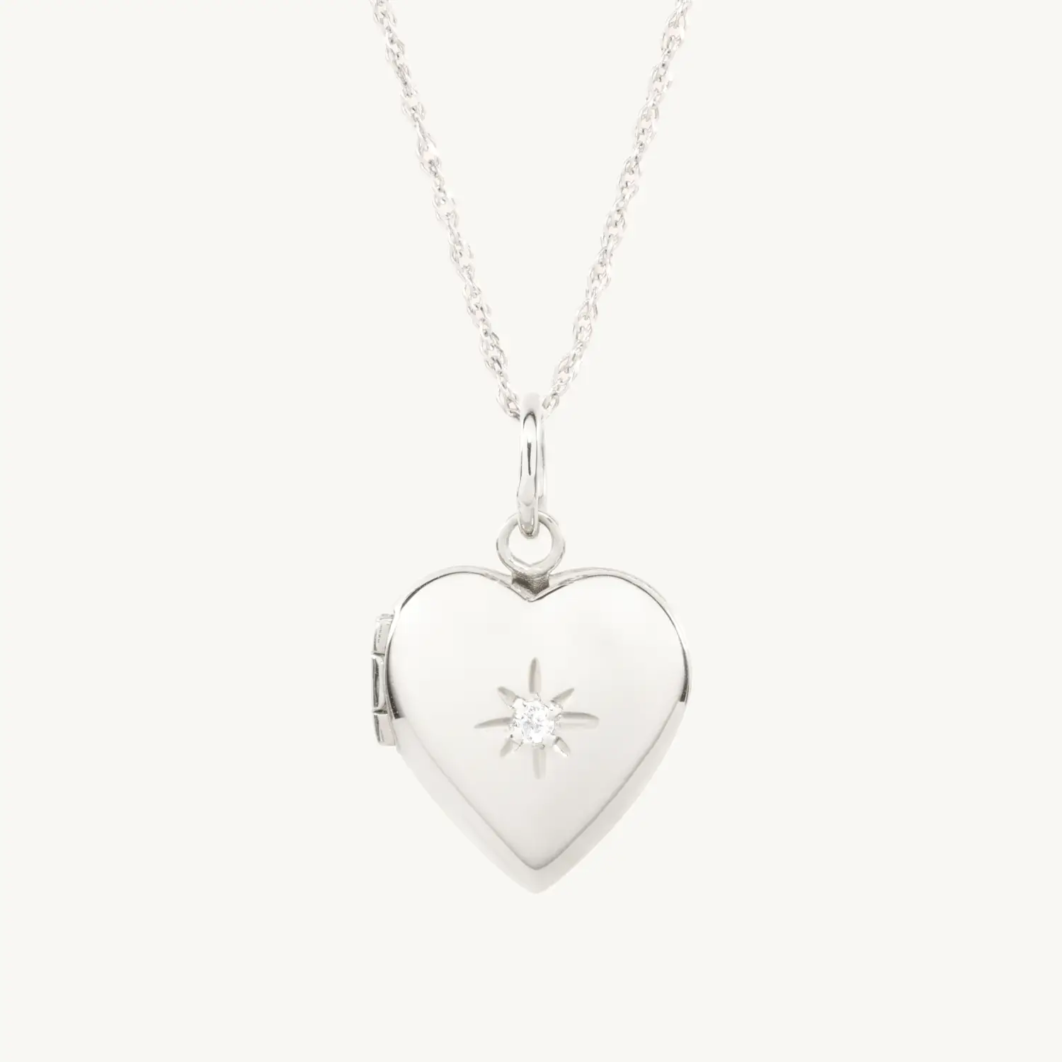 Catbird Jewelry - Dollhouse Diamond Heart Silver Locket