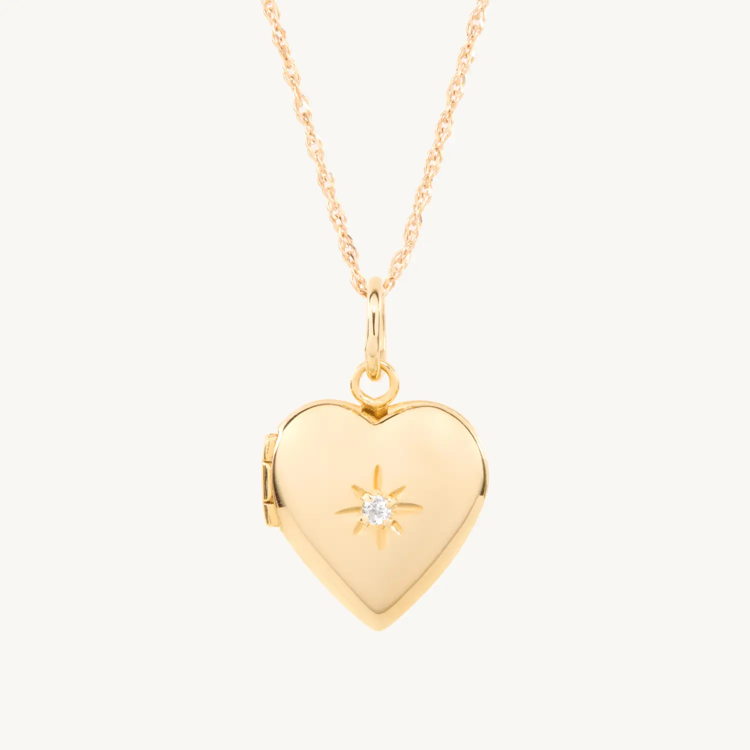Catbird Jewelry - Dollhouse Diamond Heart Gold Locket