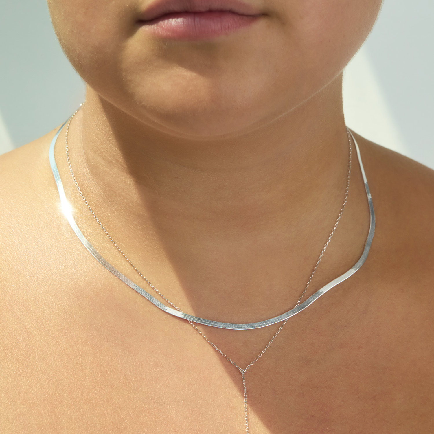 Spritz Herringbone Silver Chain | Catbird NYC