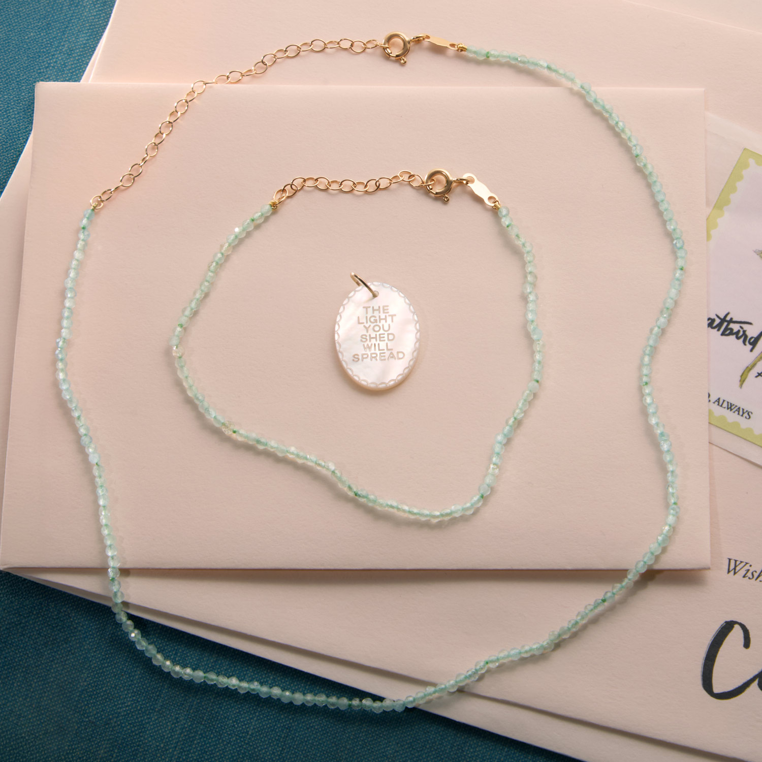 New Tide Aquamarine Choker, 10k Gold | Catbird NYC