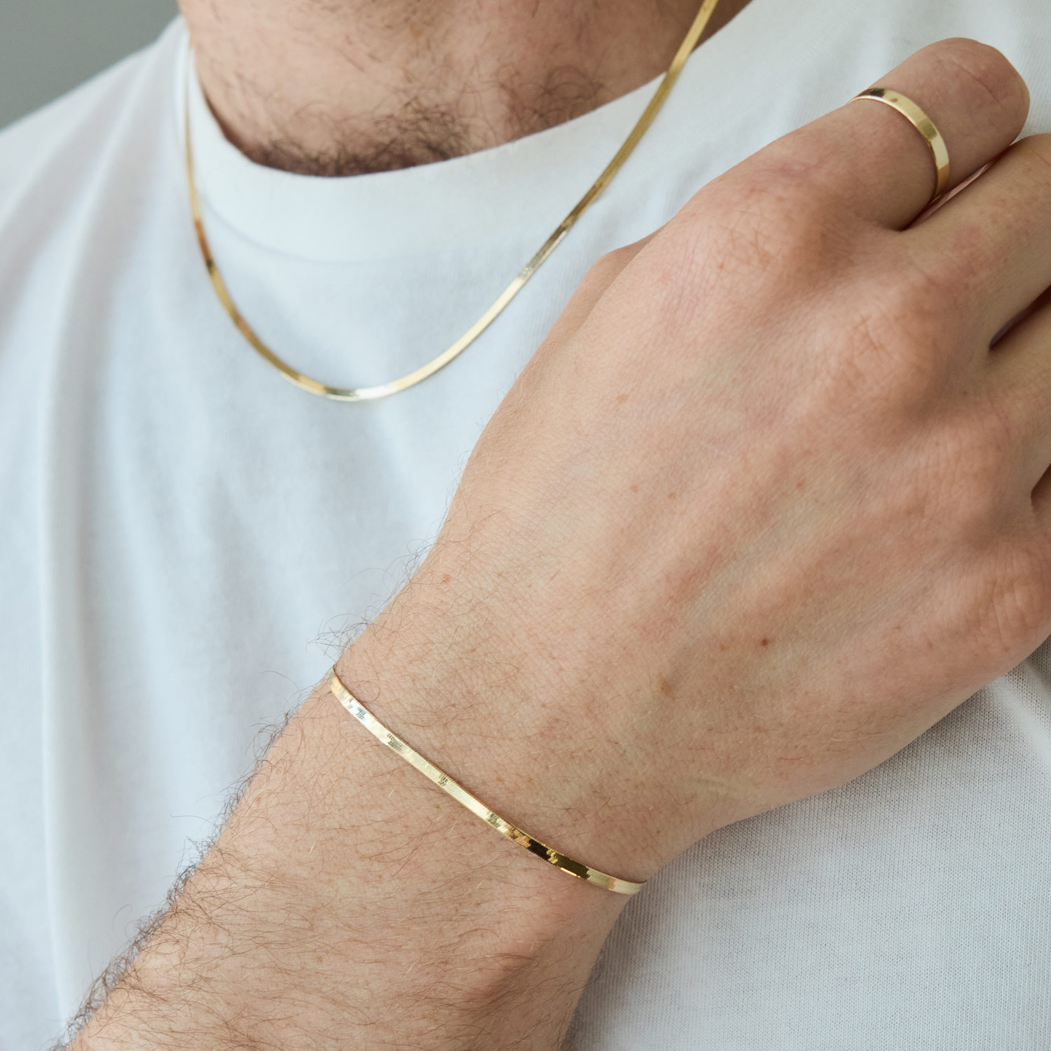 Spritz Herringbone Gold Bracelet | Catbird NYC