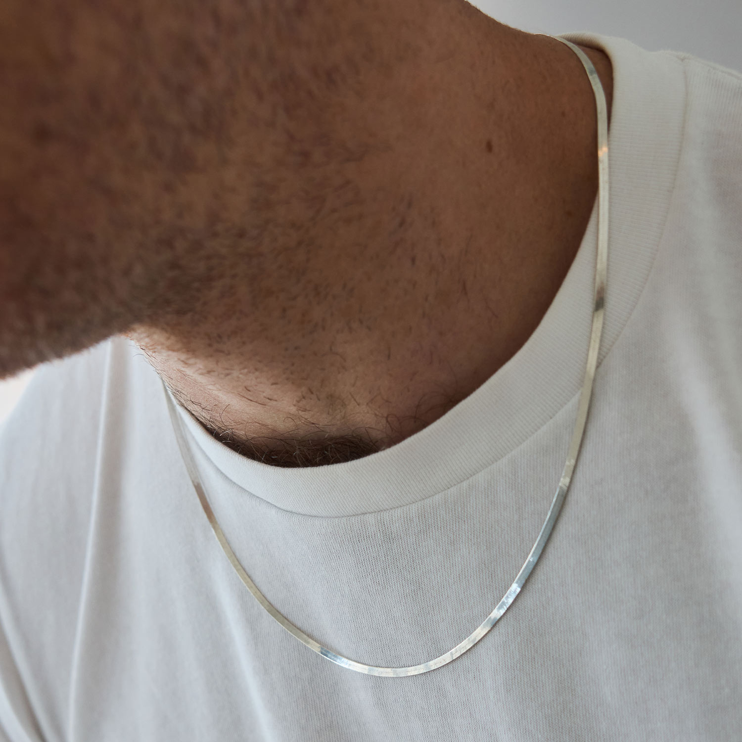 Spritz Herringbone Silver Chain | Catbird NYC