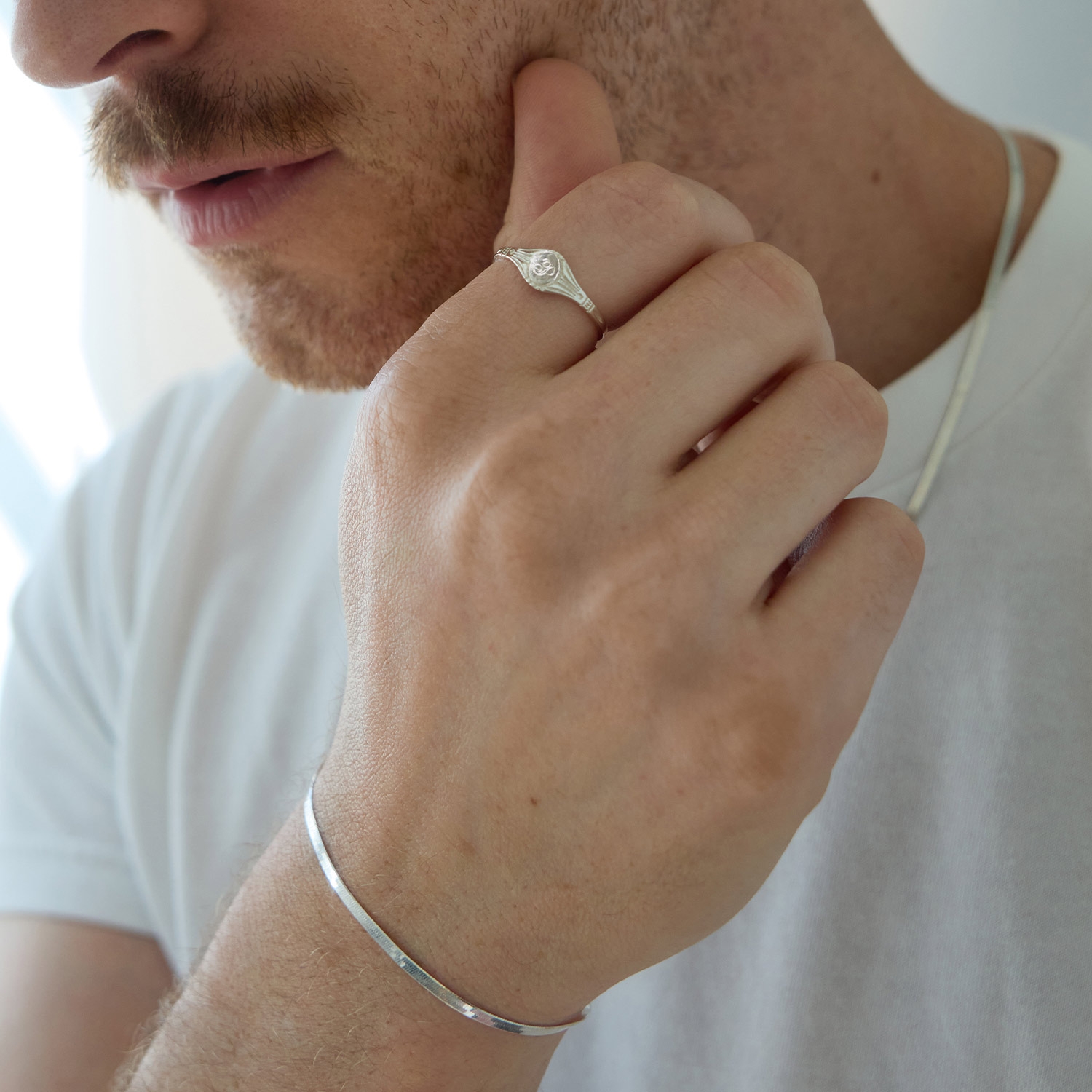 Spritz Herringbone Silver Bracelet | Catbird NYC