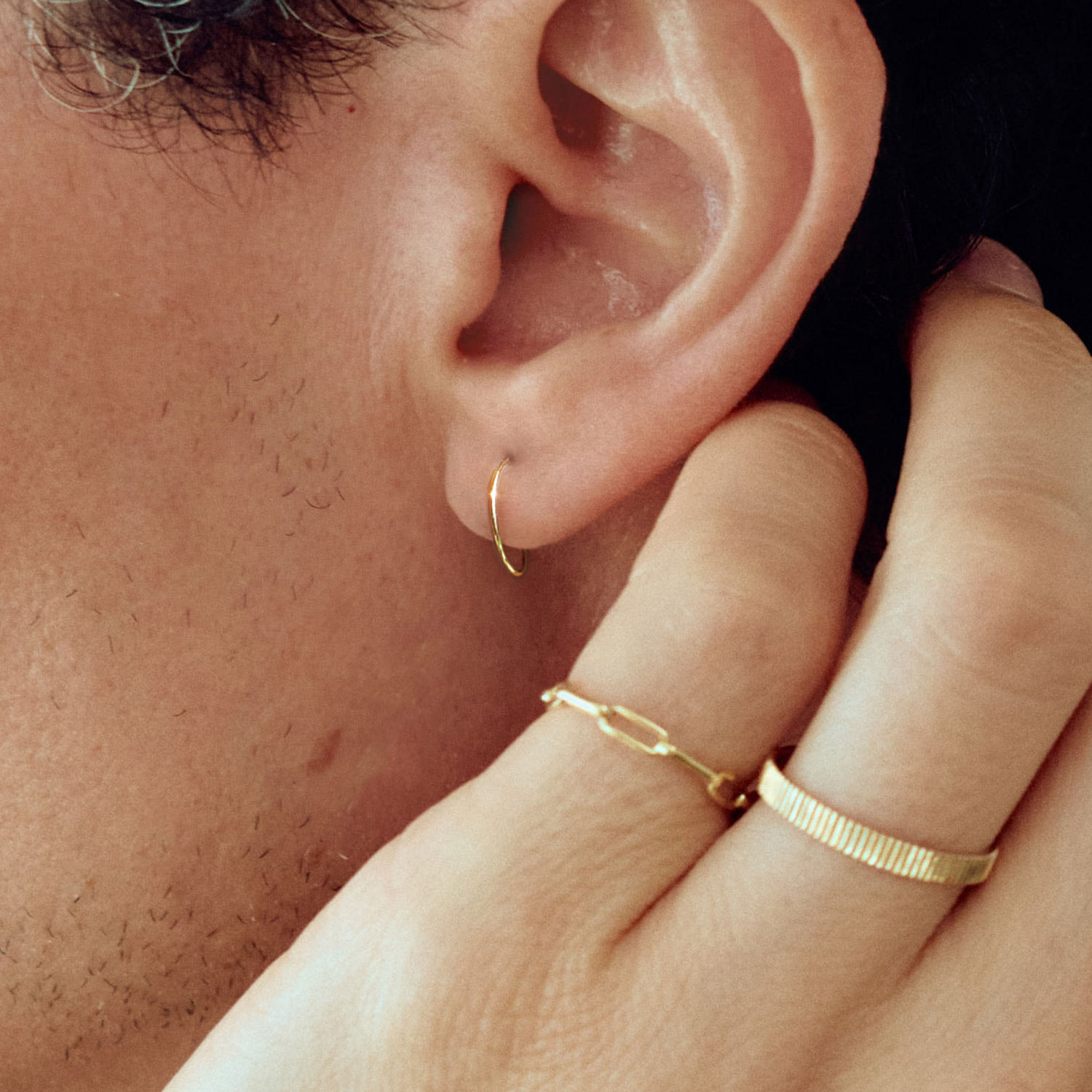 Filament Hoop, Yellow Gold (single)