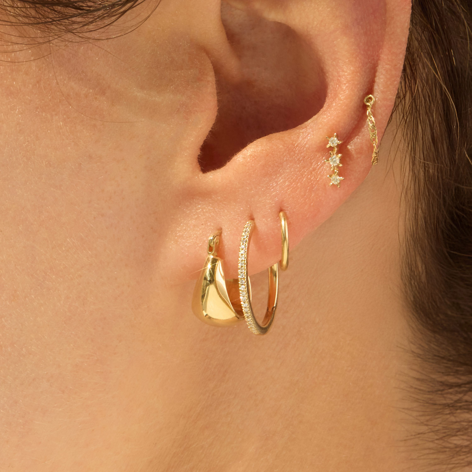 Catbird Jewelry - Coupe Gold Dome Hoop (single)