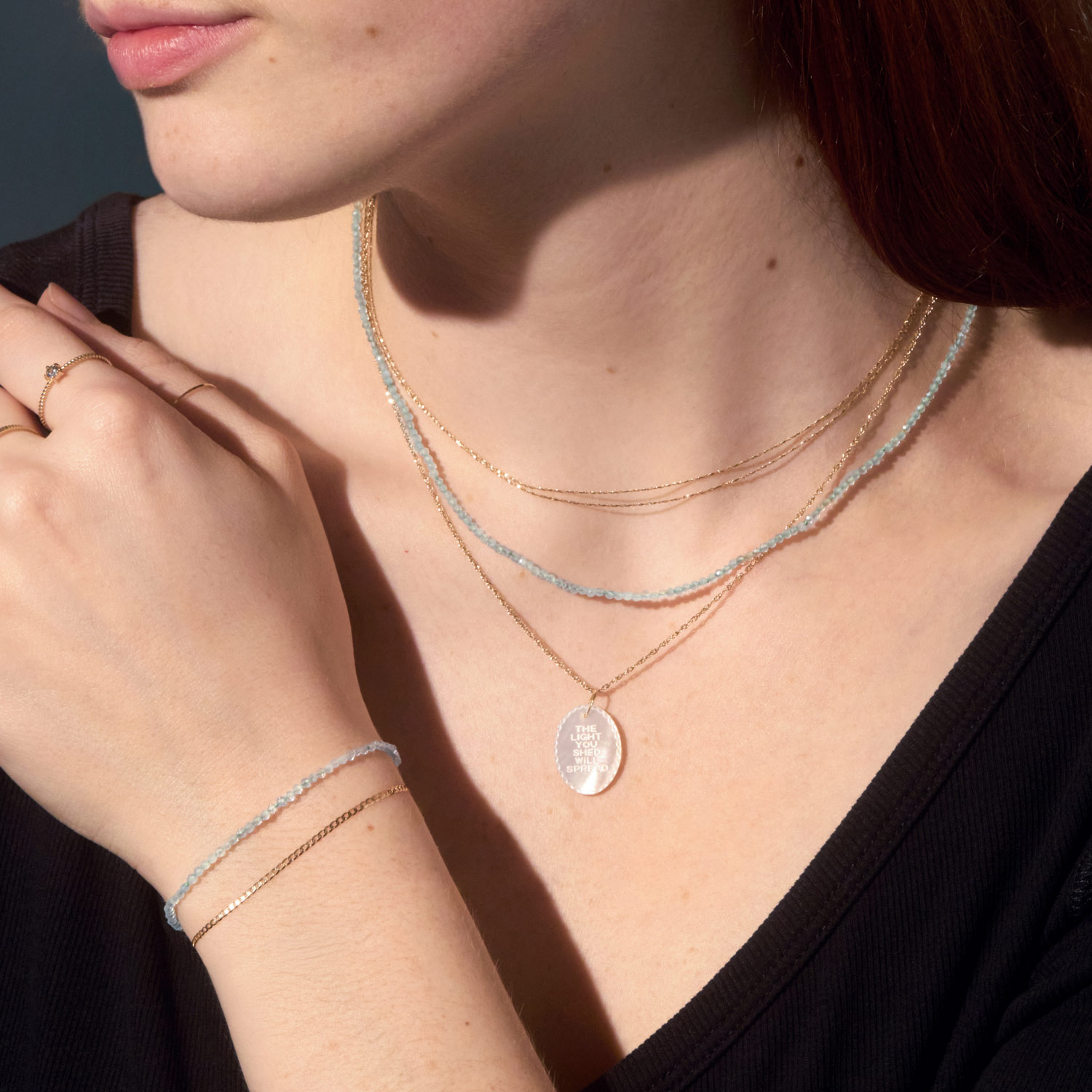 New Tide Aquamarine Choker, 10k Gold | Catbird NYC
