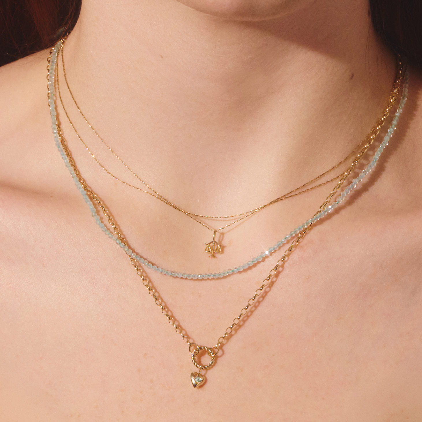 New Tide Aquamarine Choker, 10k Gold | Catbird NYC