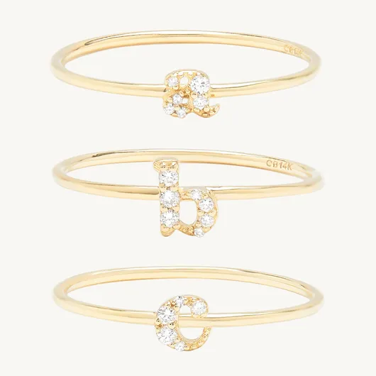 Abc Rings Diamond Tiniest Alphabet Ring | Catbird Jewelry