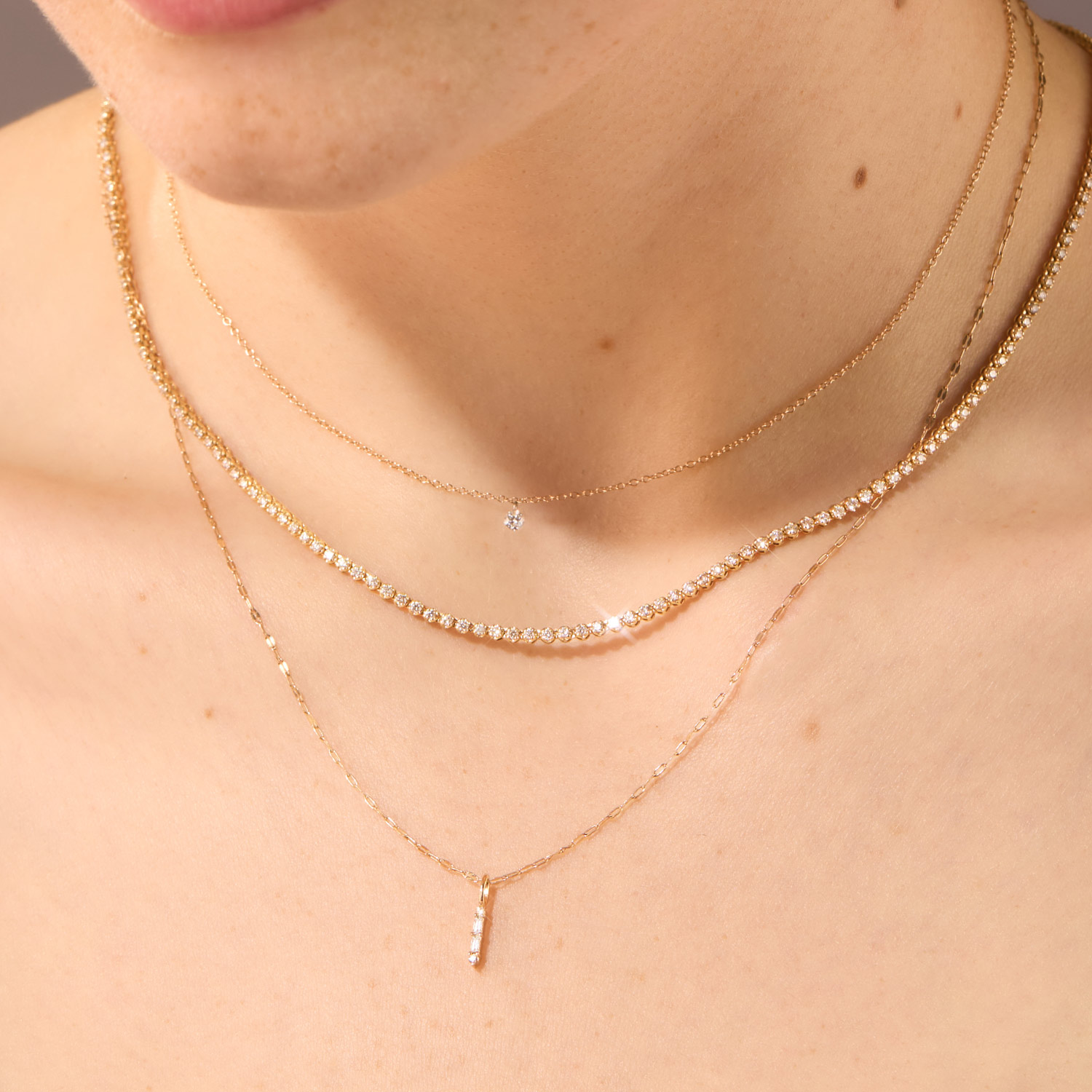 Catbird Jewelry - Pointelle Diamond Baguette Charm