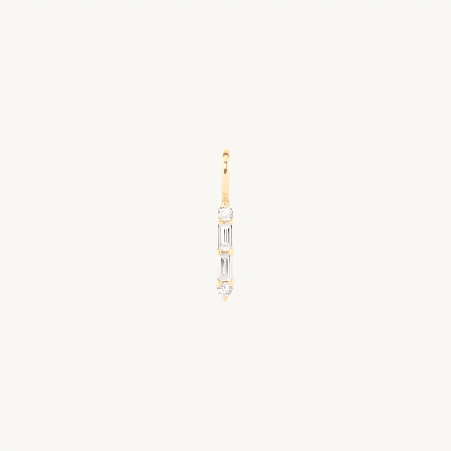 Catbird Jewelry - Pointelle Diamond Baguette Charm