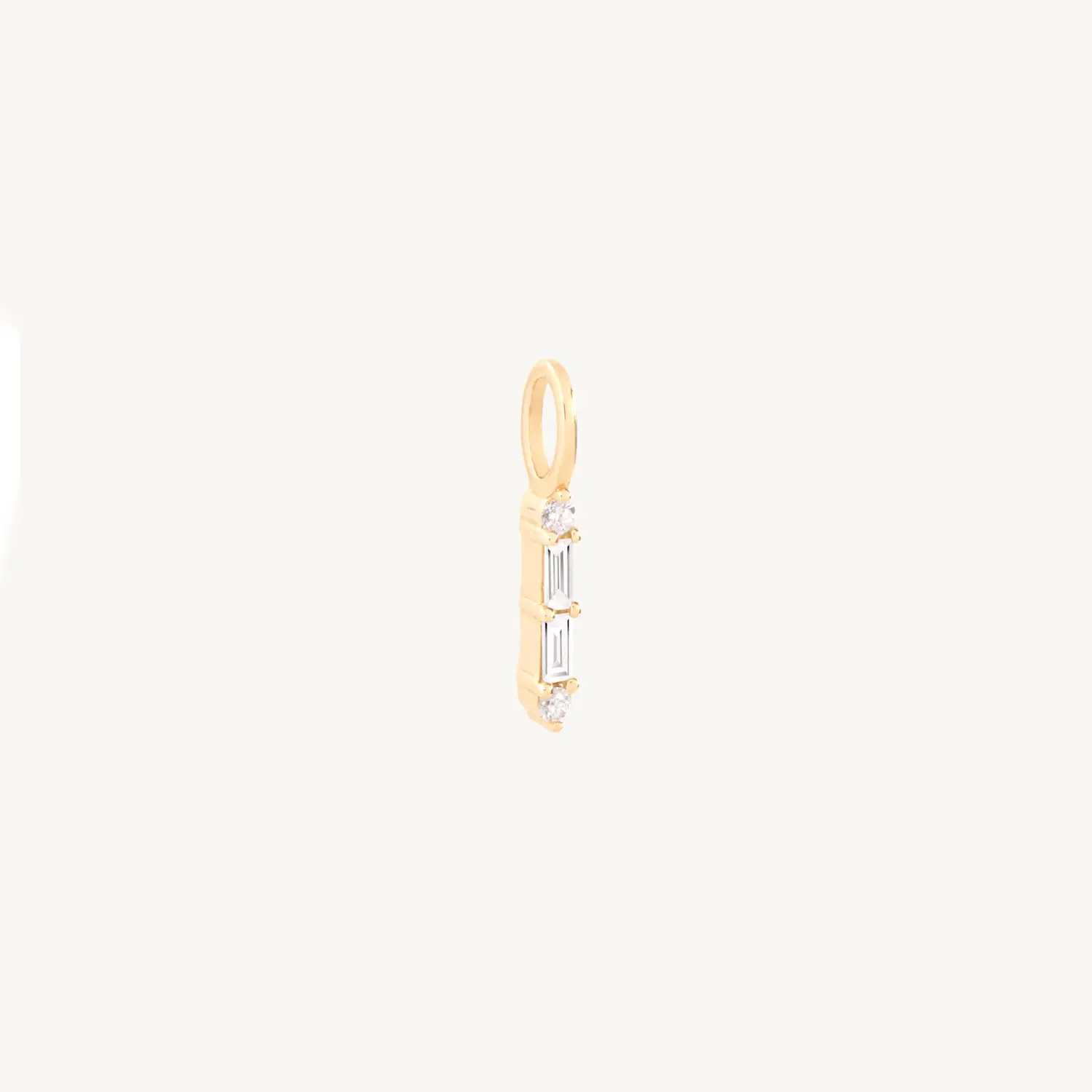 Catbird Jewelry - Pointelle Diamond Baguette Charm