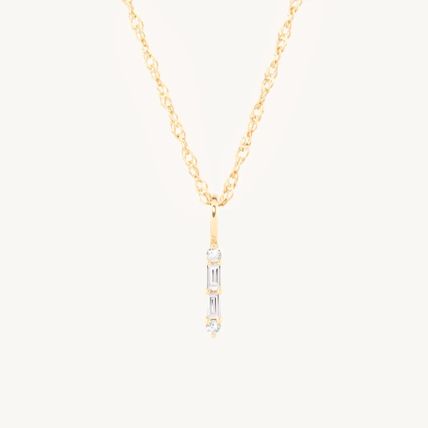 Catbird Jewelry - Pointelle Diamond Baguette Charm