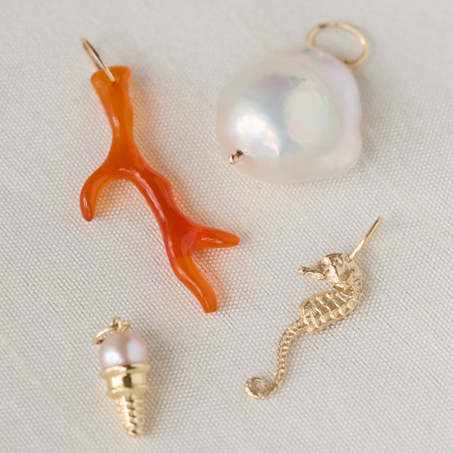 Summer in Italy Pearl Charm Necklace | Catbird NYC