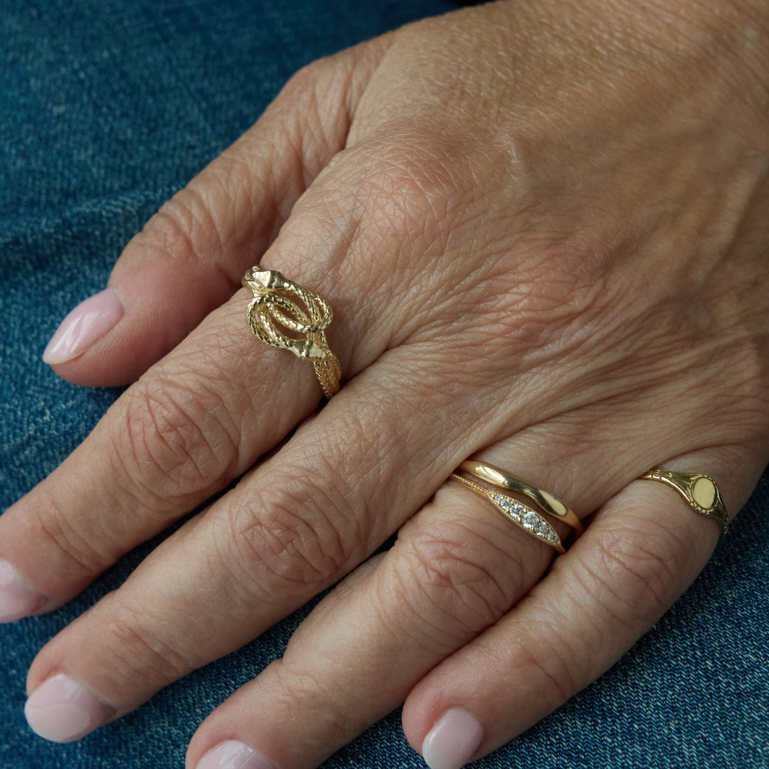 Sylvie Snake Gold Knot Ring | Catbird NYC