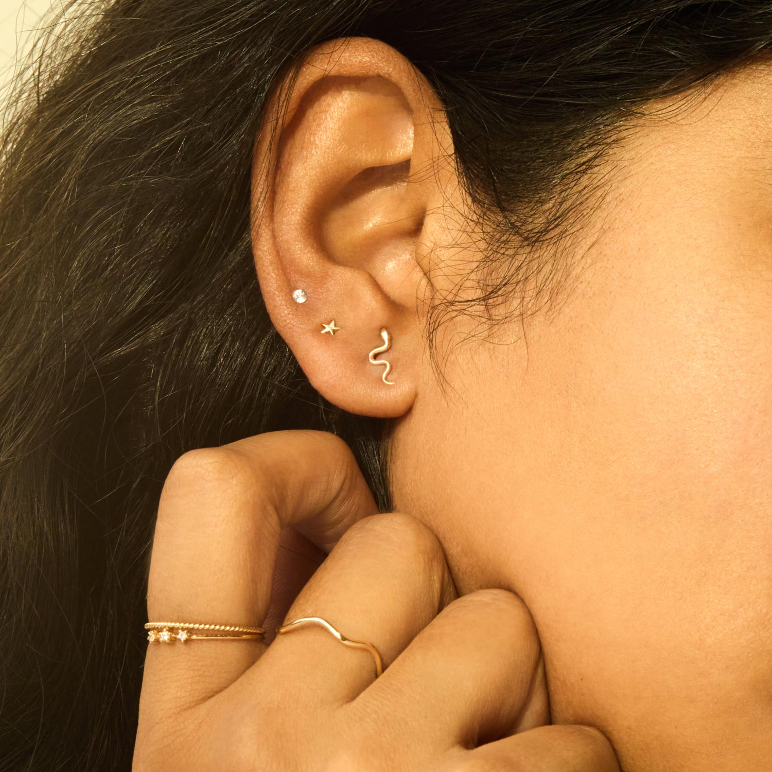 Catbird Jewelry - Tiniest Sylvie Snake Stud (single)