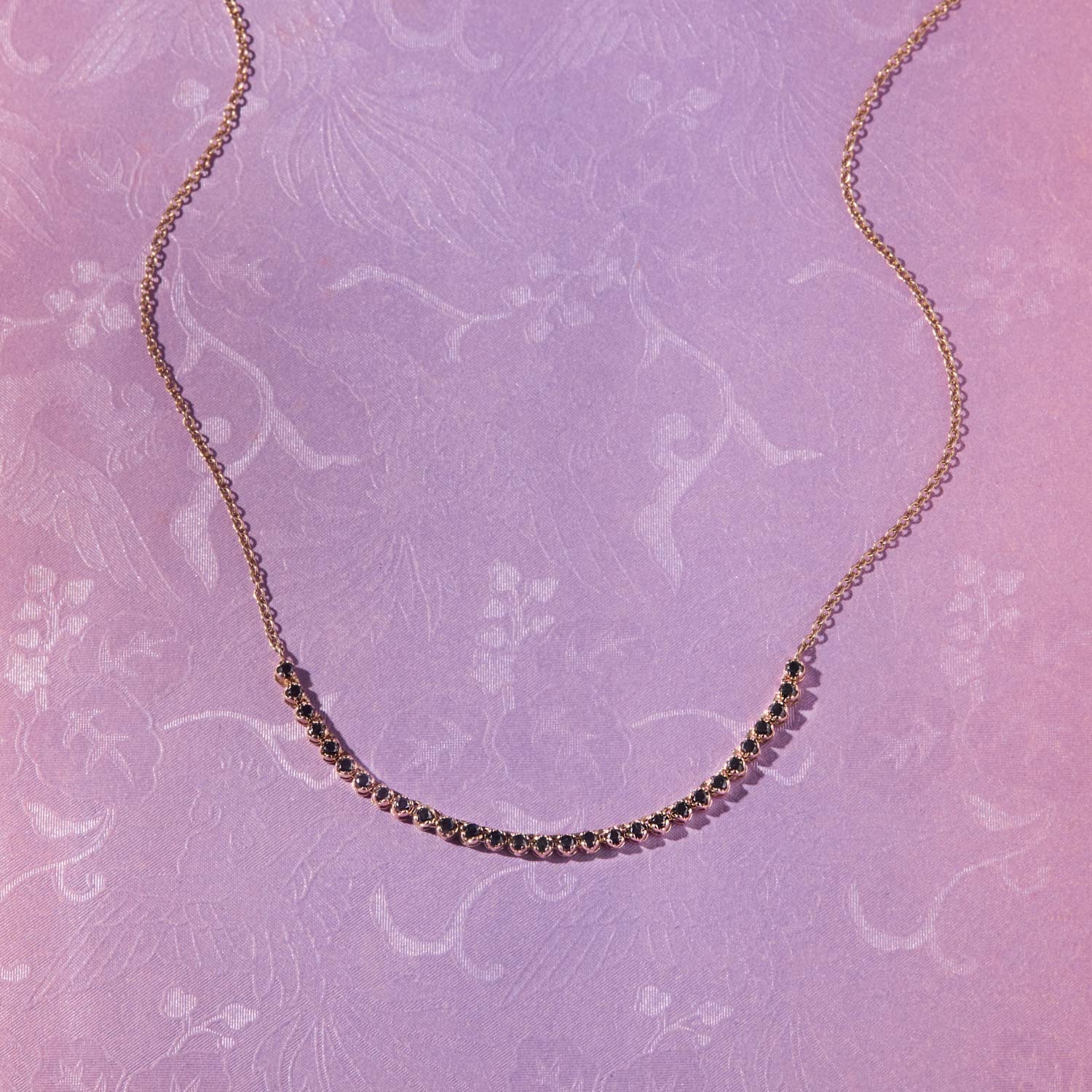 Catbird Jewelry - Black Diamond One O'Clock Demi Tennis Necklace