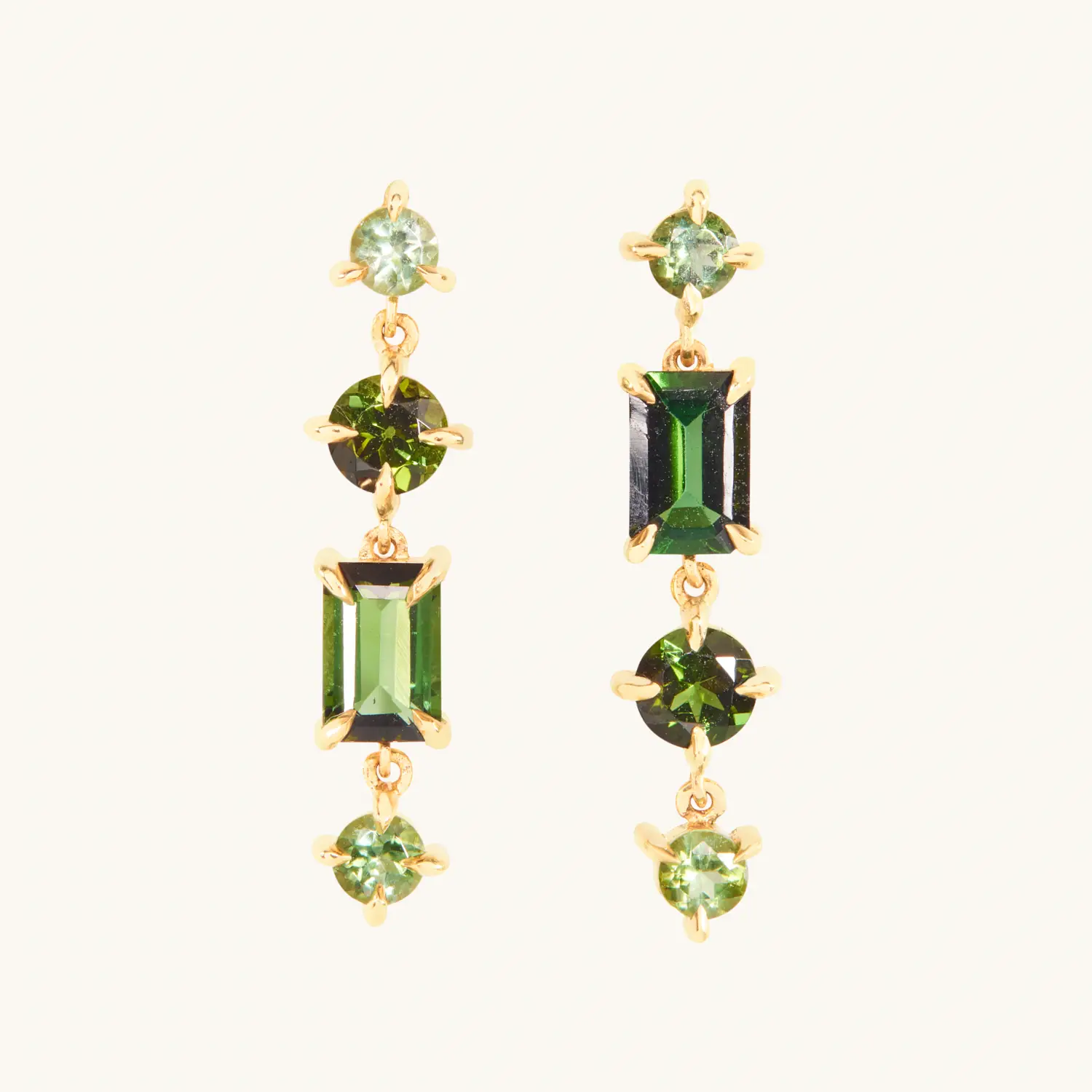 Catbird Jewelry - Pastille Tourmaline Grand Earrings, Rind Green (pair)