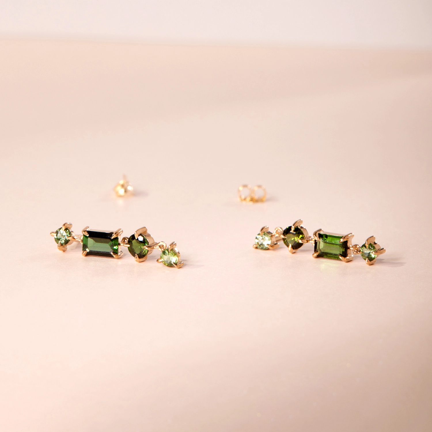Catbird Jewelry - Pastille Tourmaline Grand Earrings, Rind Green (pair)