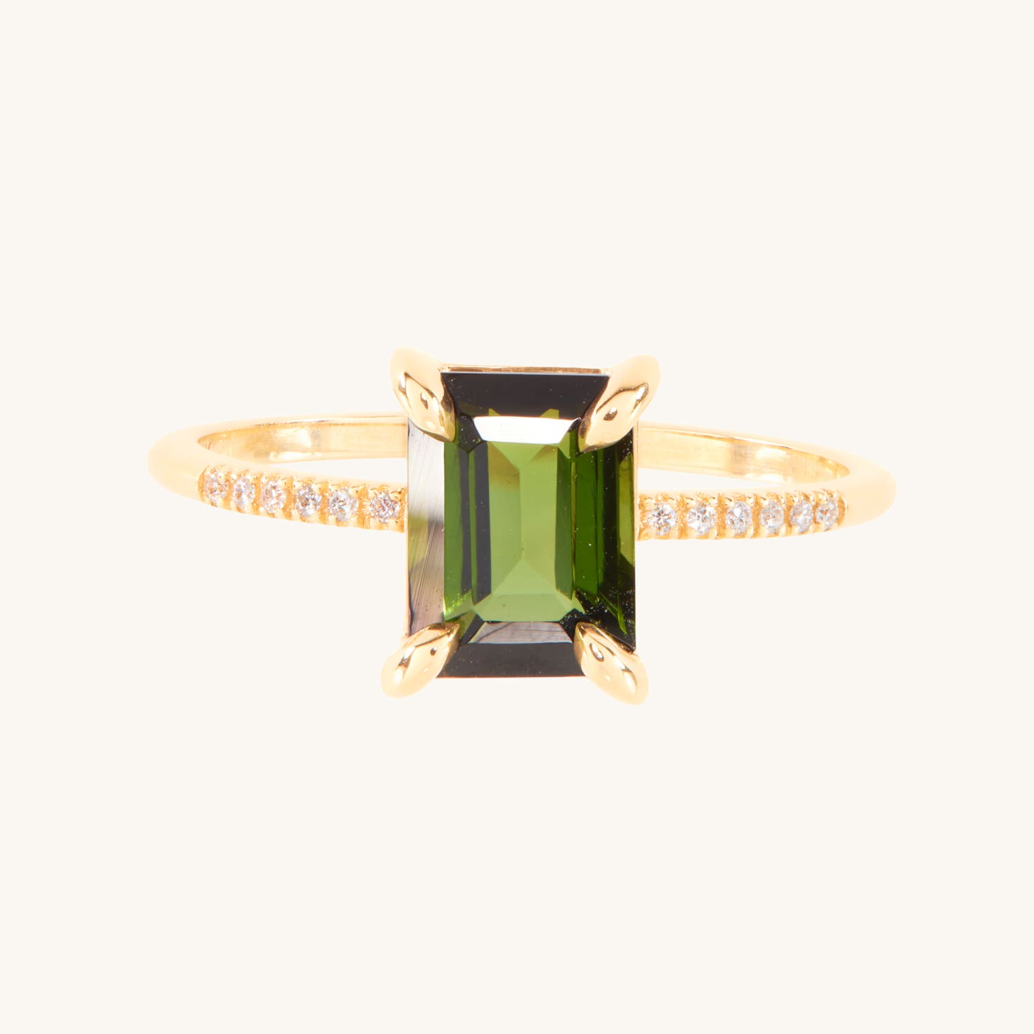 Catbird Jewelry - Pastille Tourmaline Solitaire Ring Supreme, Rind Green