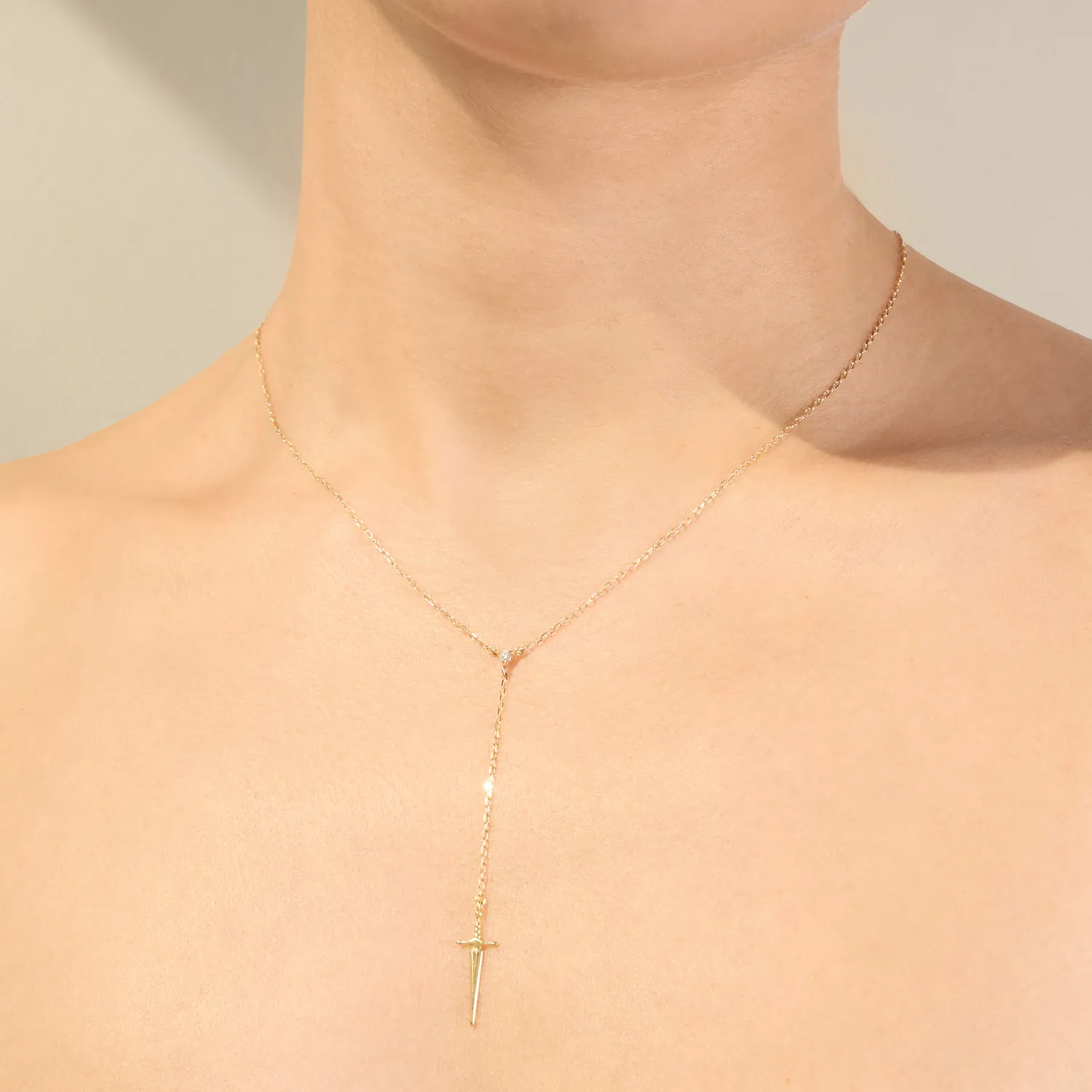 Tender Touches Gold Dagger Necklace