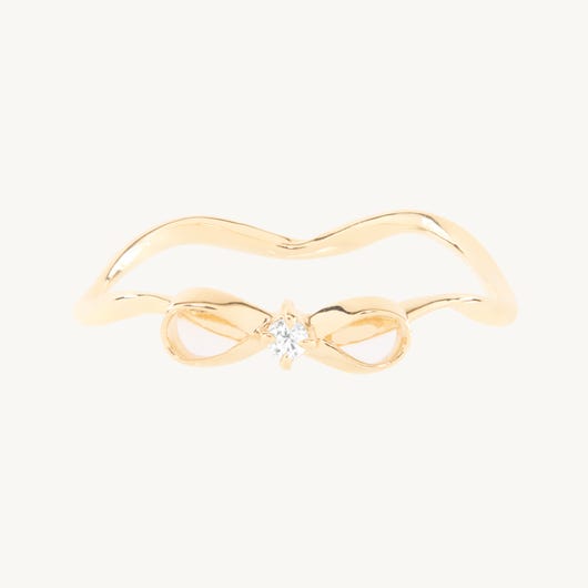 Lovesick Diamond Bow Ring, Gold
