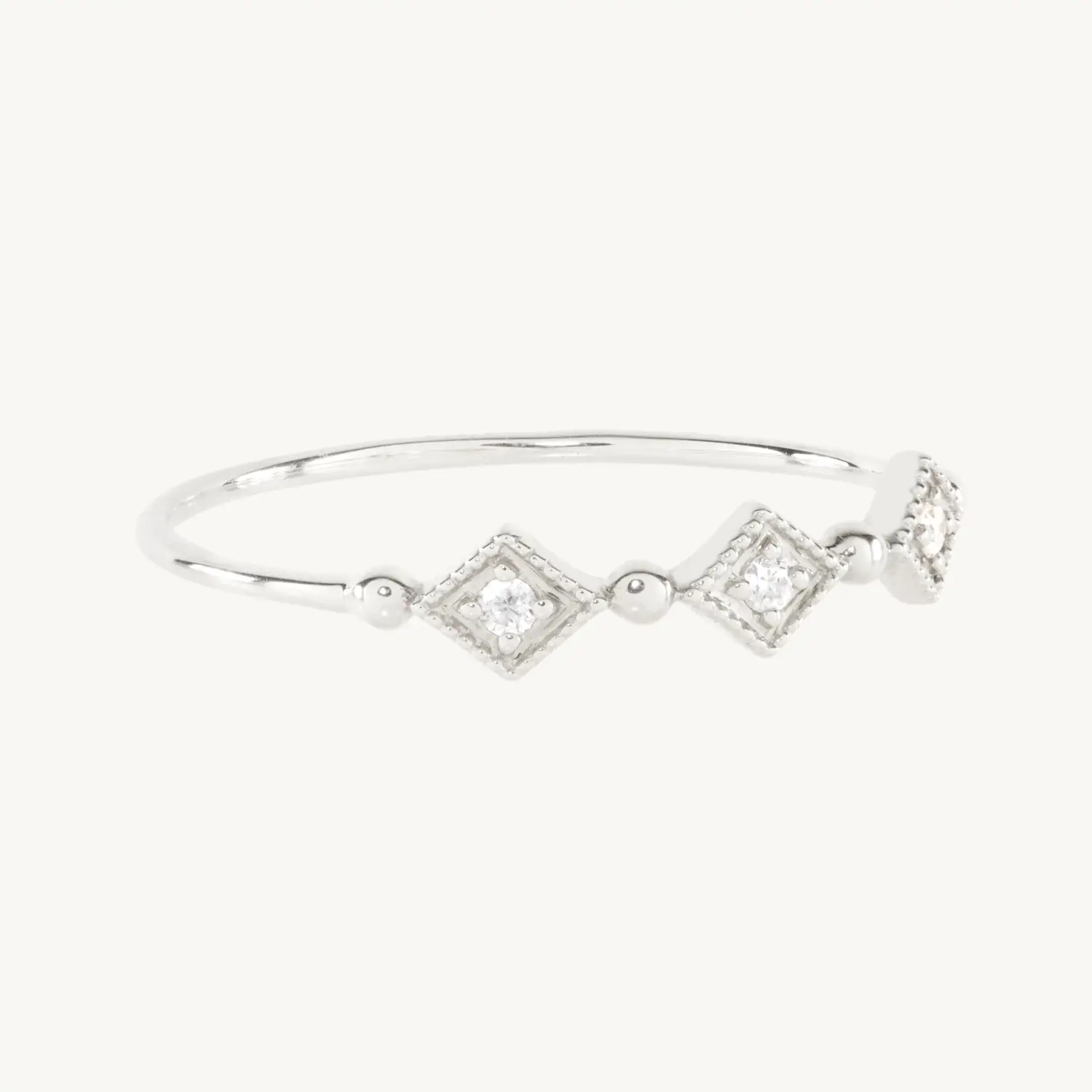 Laufey x Catbird - Cuckoo Ballet Diamond Ring, Silver