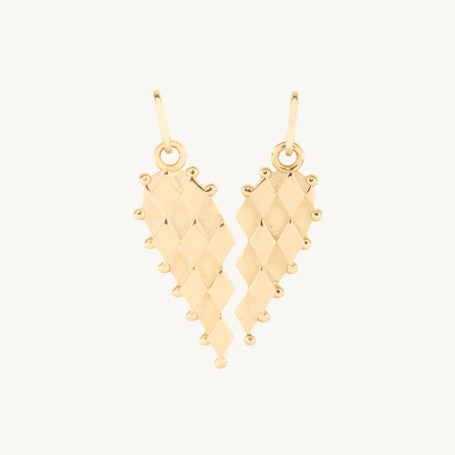 Laufey x Catbird - Lovestruck Split Heart Charm Set, Yellow Gold