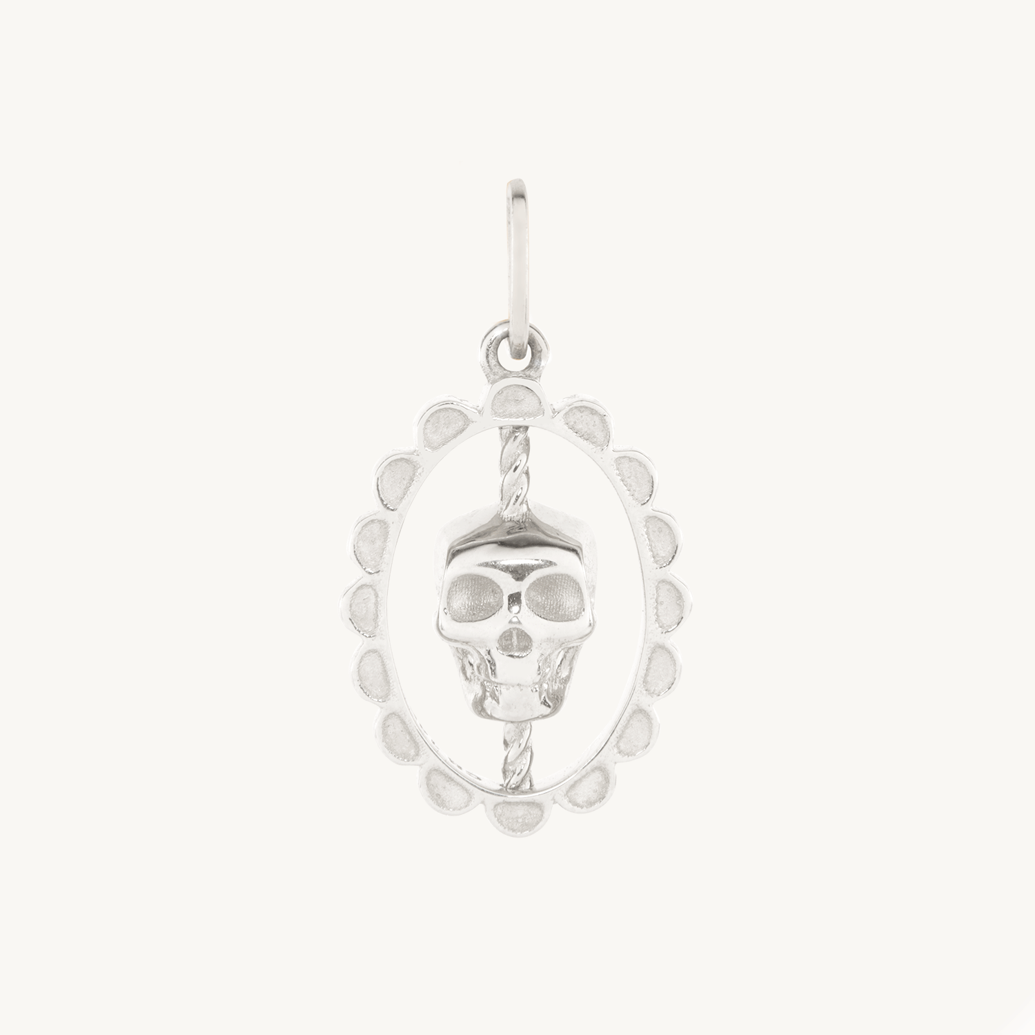 Laufey x Catbird - Love You Forever Skull Spinner Charm, Silver