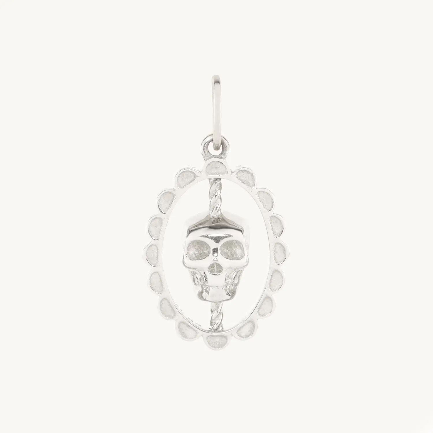 Laufey x Catbird - Love You Forever Skull Spinner Charm, Silver