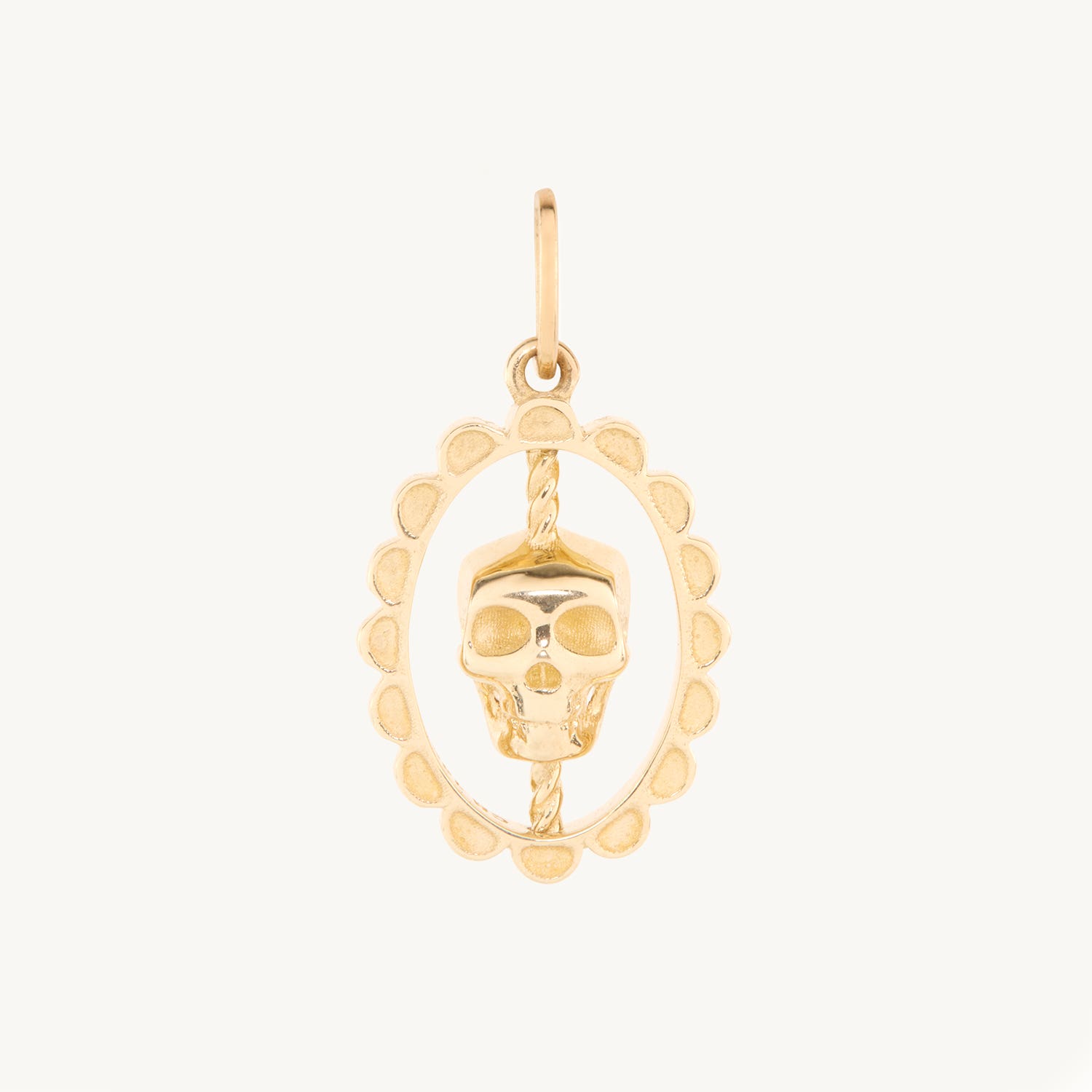 Laufey x Catbird - Love You Forever Skull Spinner Charm, Yellow Gold