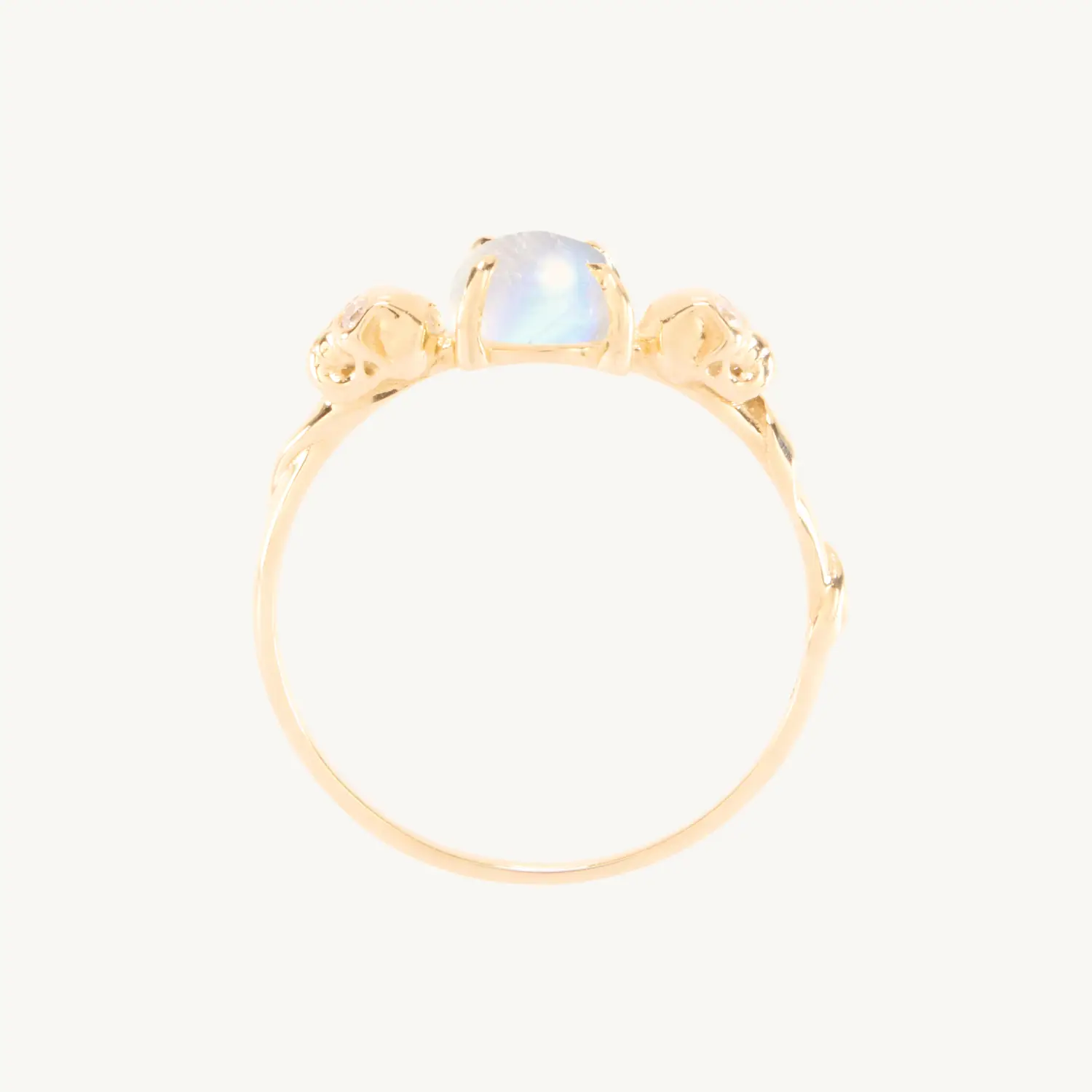 Laufey x Catbird - Love You Forever Skull Ring, Yellow Gold