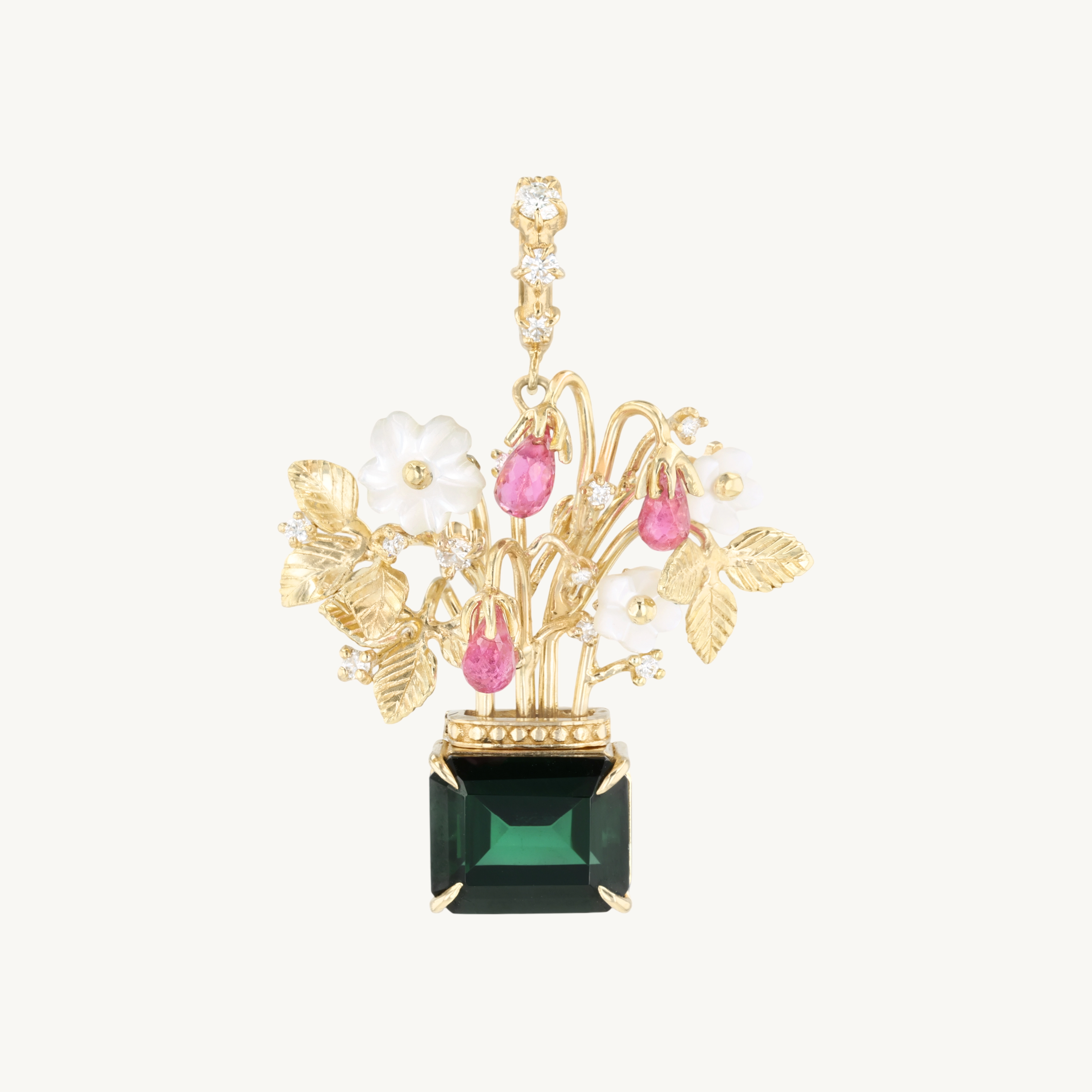 Catbird x Vito&rsquo;s Gems - Ludwig&rsquo;s Strawberry Flower Vase Pendant