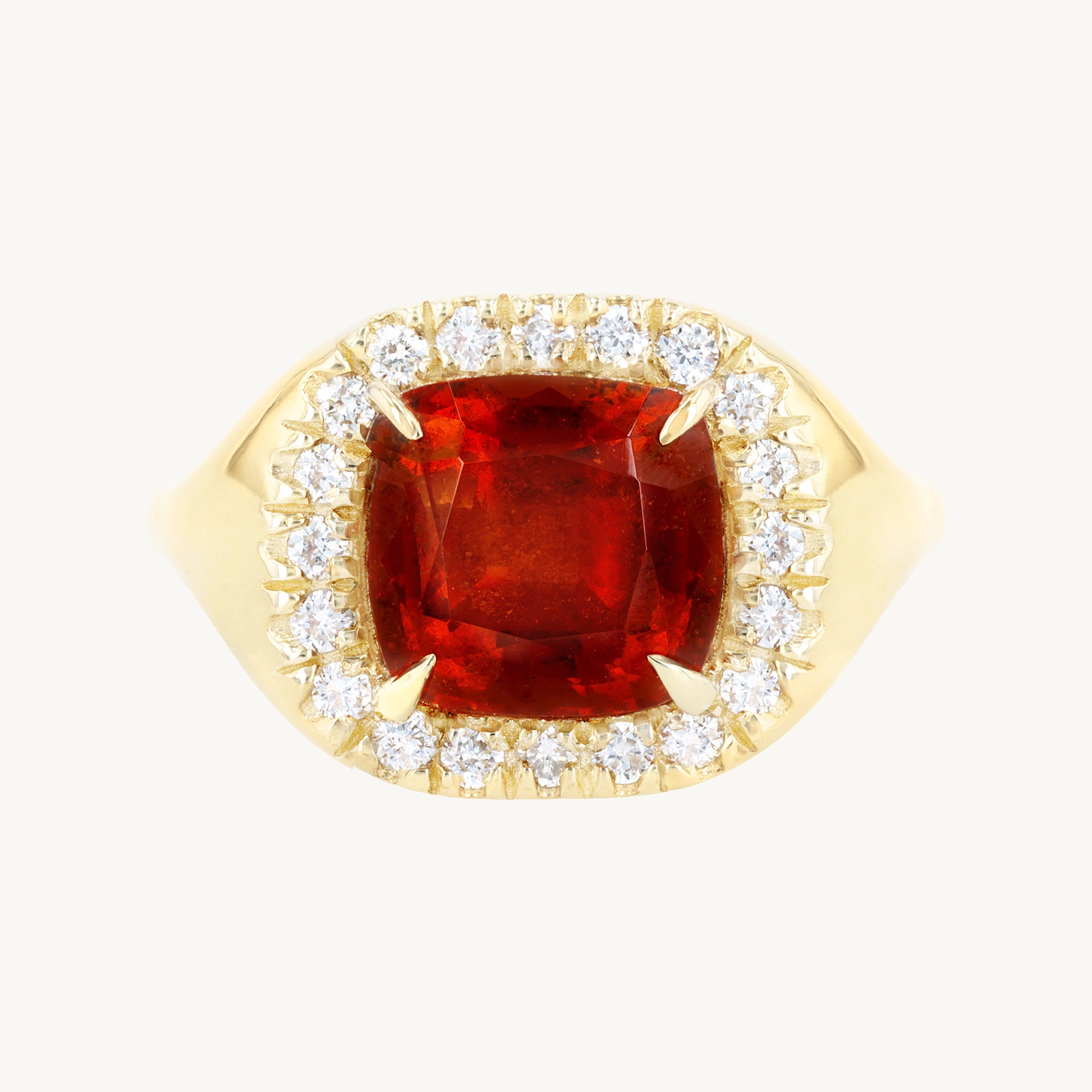 Catbird x Vito&rsquo;s Gems - Vera Garnet & Diamond Signet Ring