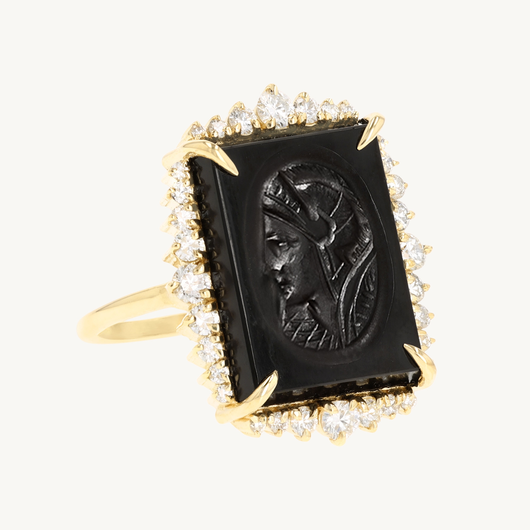 Catbird x Vito&rsquo;s Gems - Demuth Tablet Intaglio and Diamond Ring
