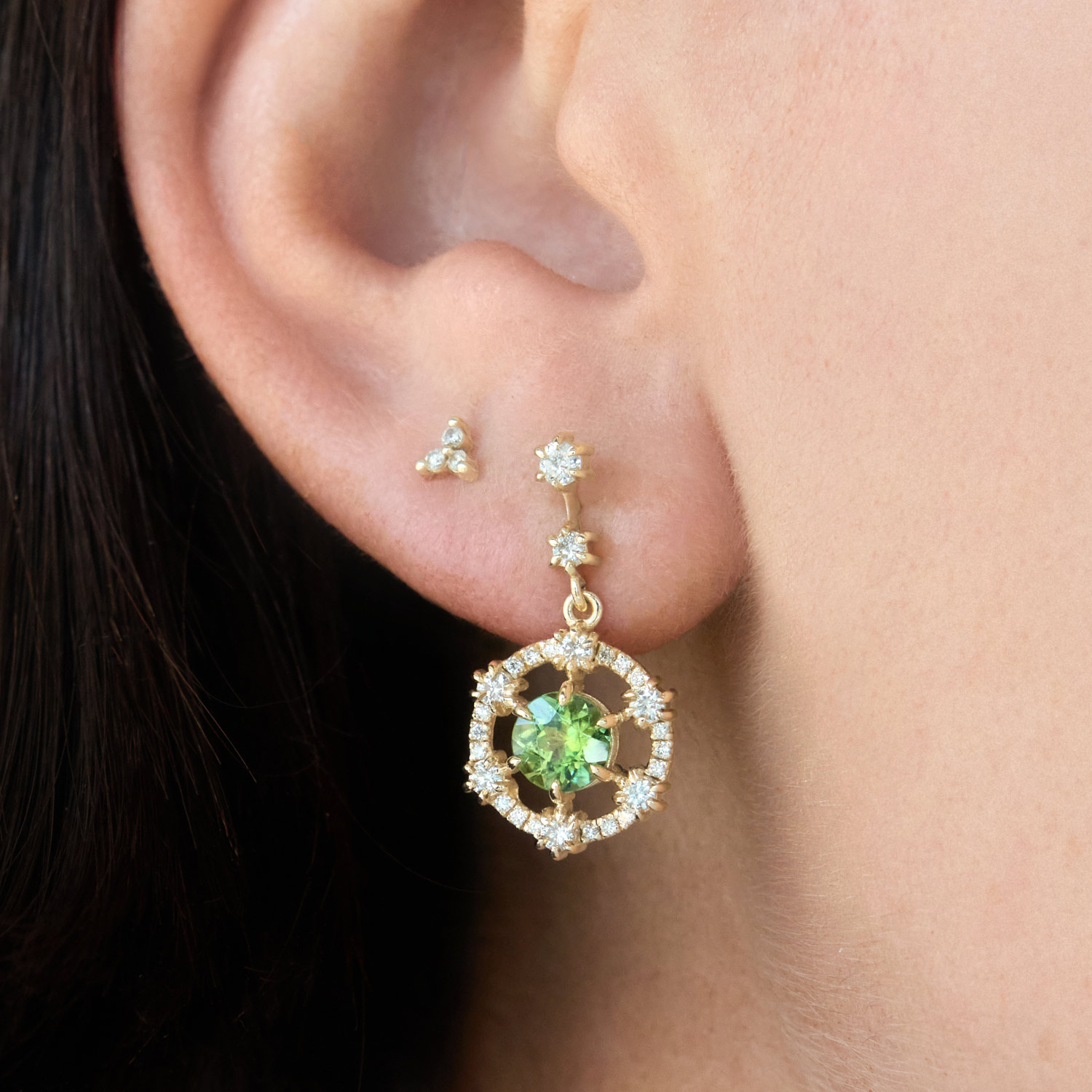 Catbird x Vito&rsquo;s Gems - Great Lawn Peridot & Diamond Earrings (pair)