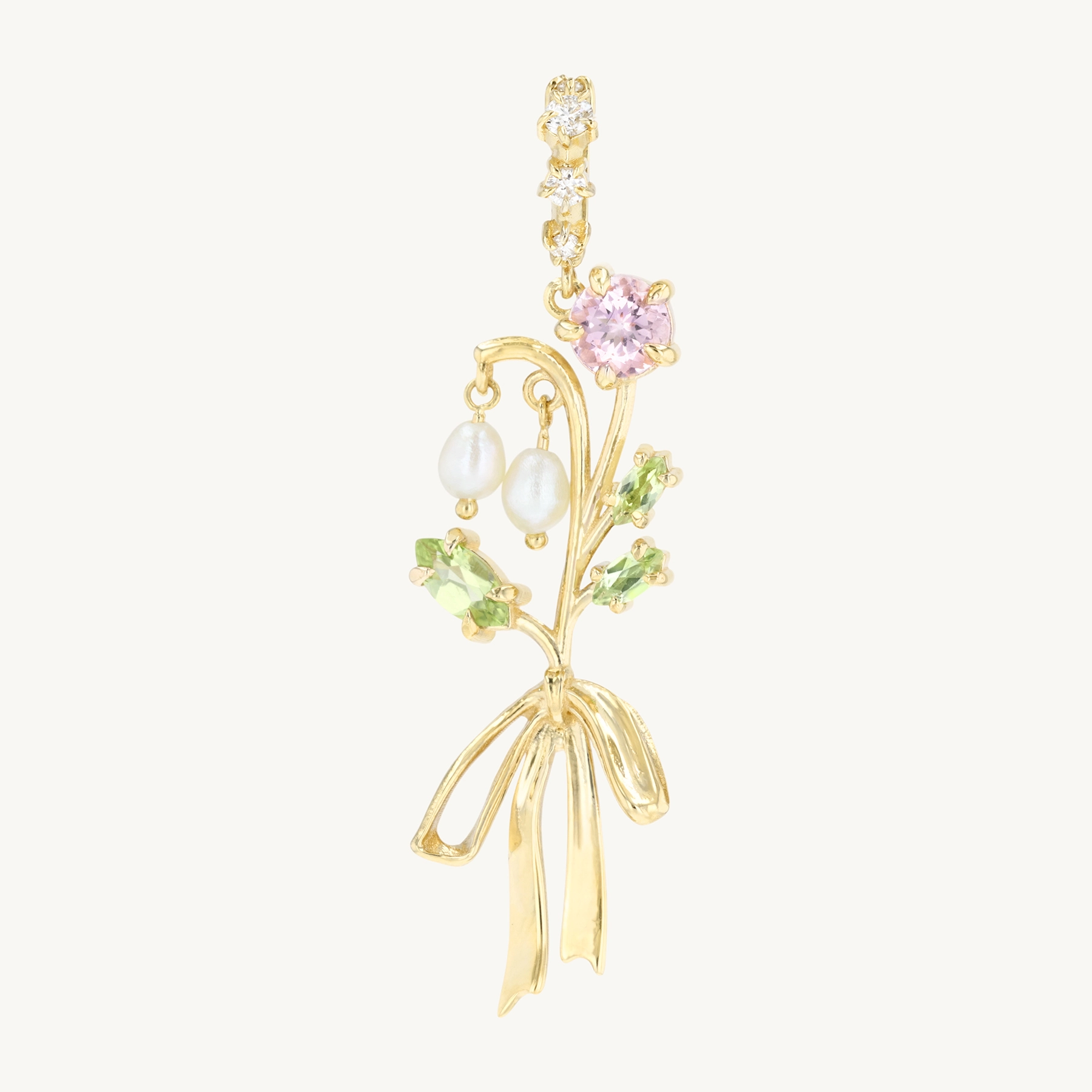 Catbird x Vito&rsquo;s Gems - Terrace Tourmaline Rose and Diamond Pendant