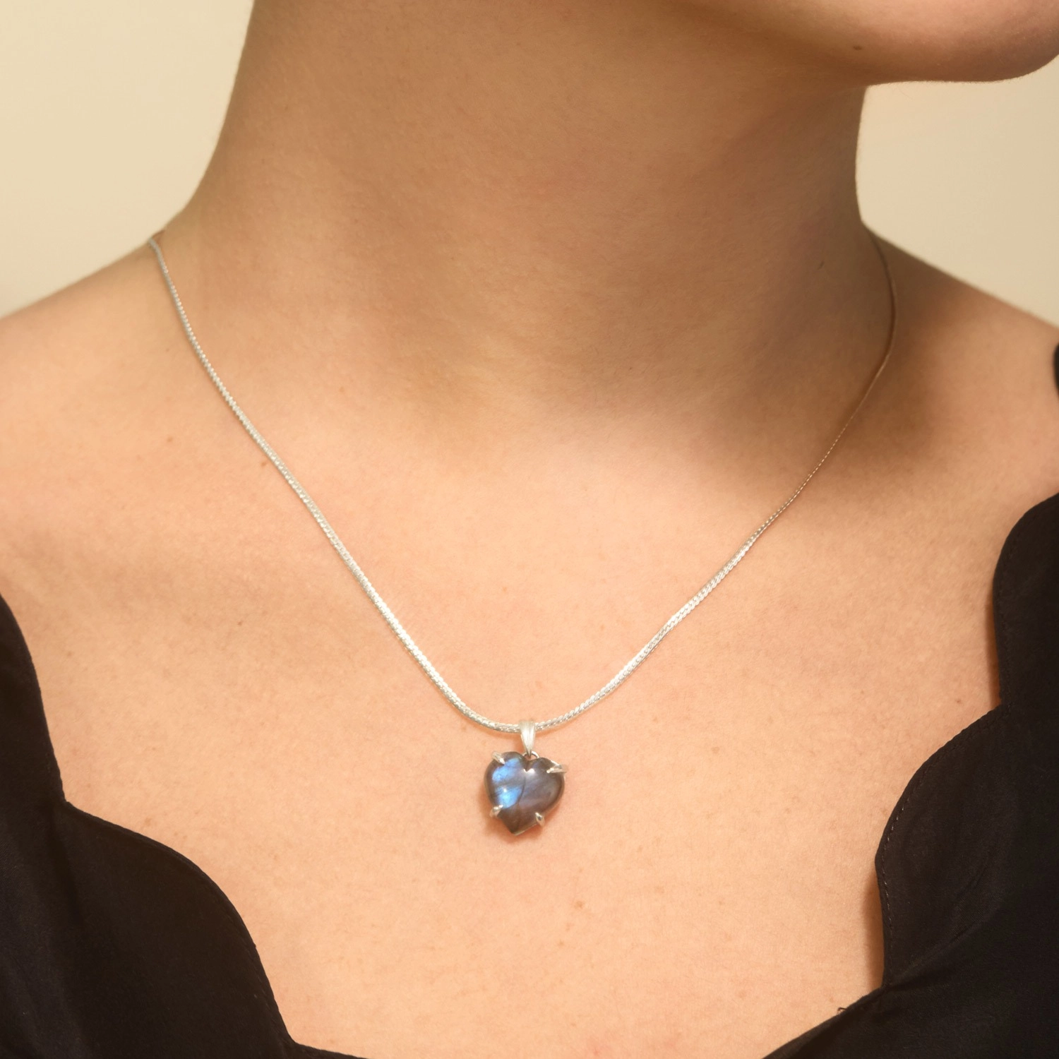 Afterglow Heart Silver Pendant | Catbird x Heidi Bivens
