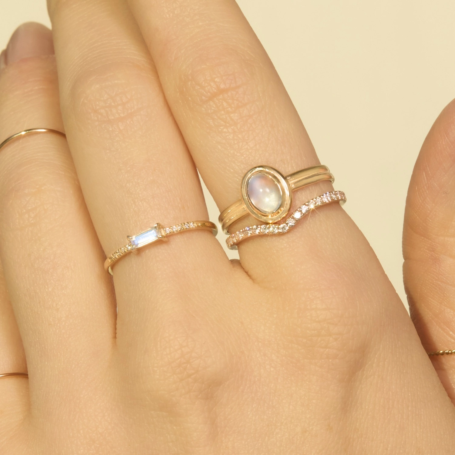 Silver Screen Moonstone 10k Gold Ring | Catbird x Heidi Bivens