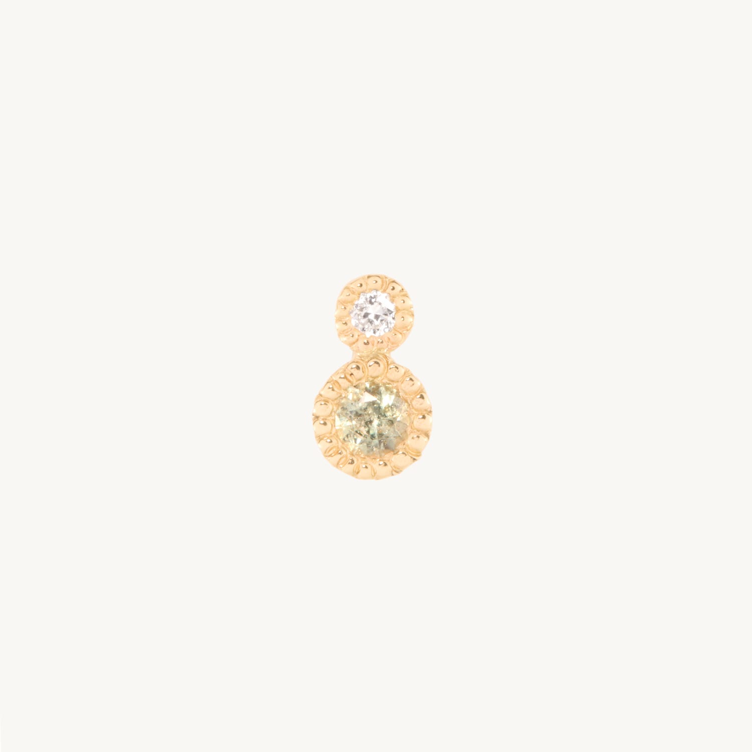 Jennie Kwon - Diamond & Green Sapphire Duo Stud (single)