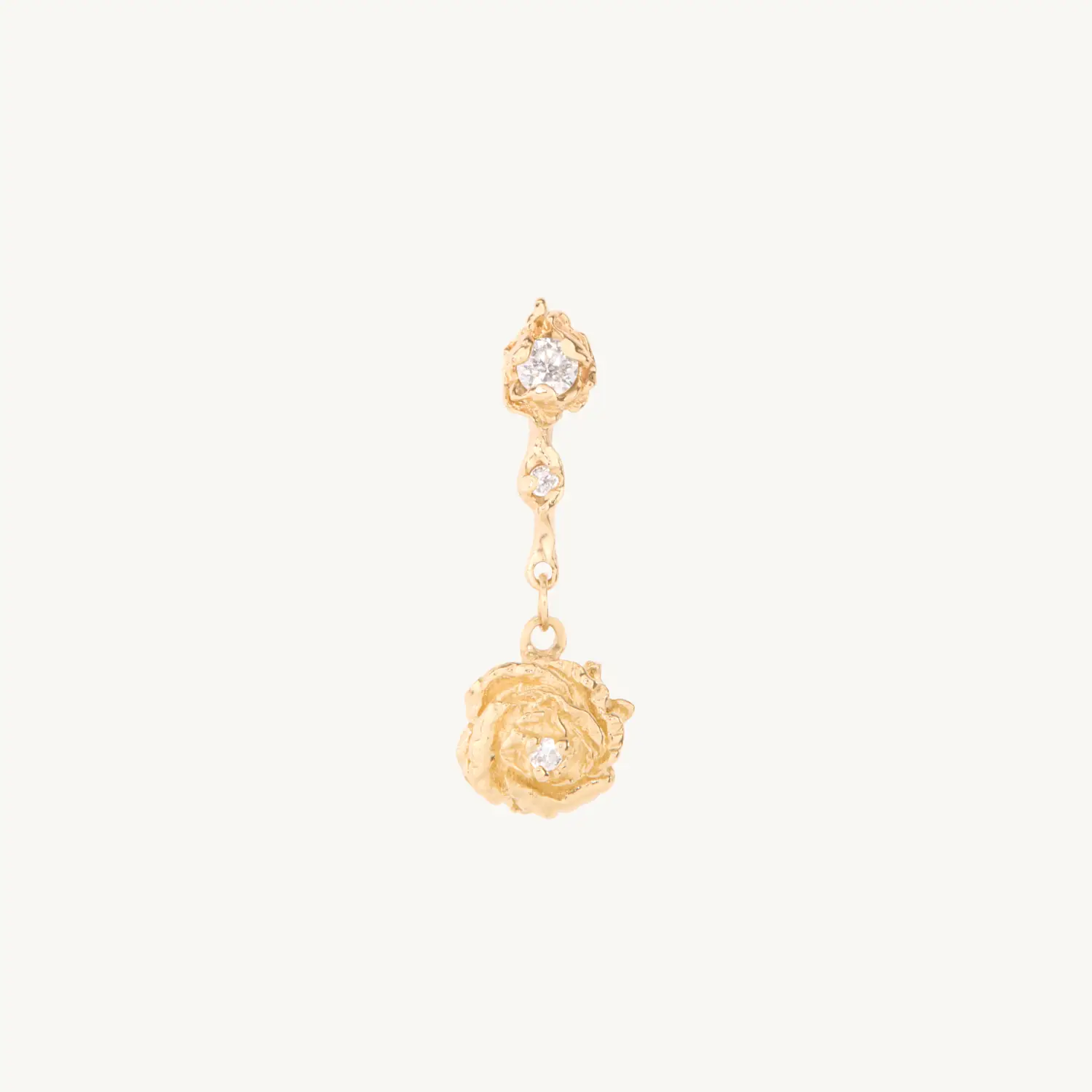 Laurie Fleming - Dewy Rose Drop Earring (single)
