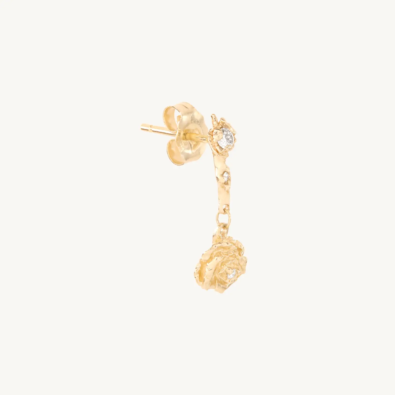Laurie Fleming - Dewy Rose Drop Earring (single)